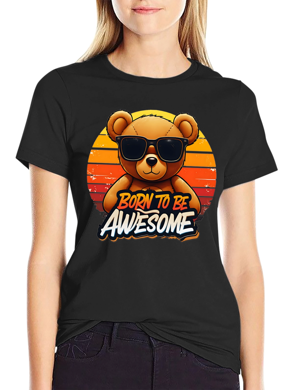 Born To Be Awesome Bear Graphic Tee