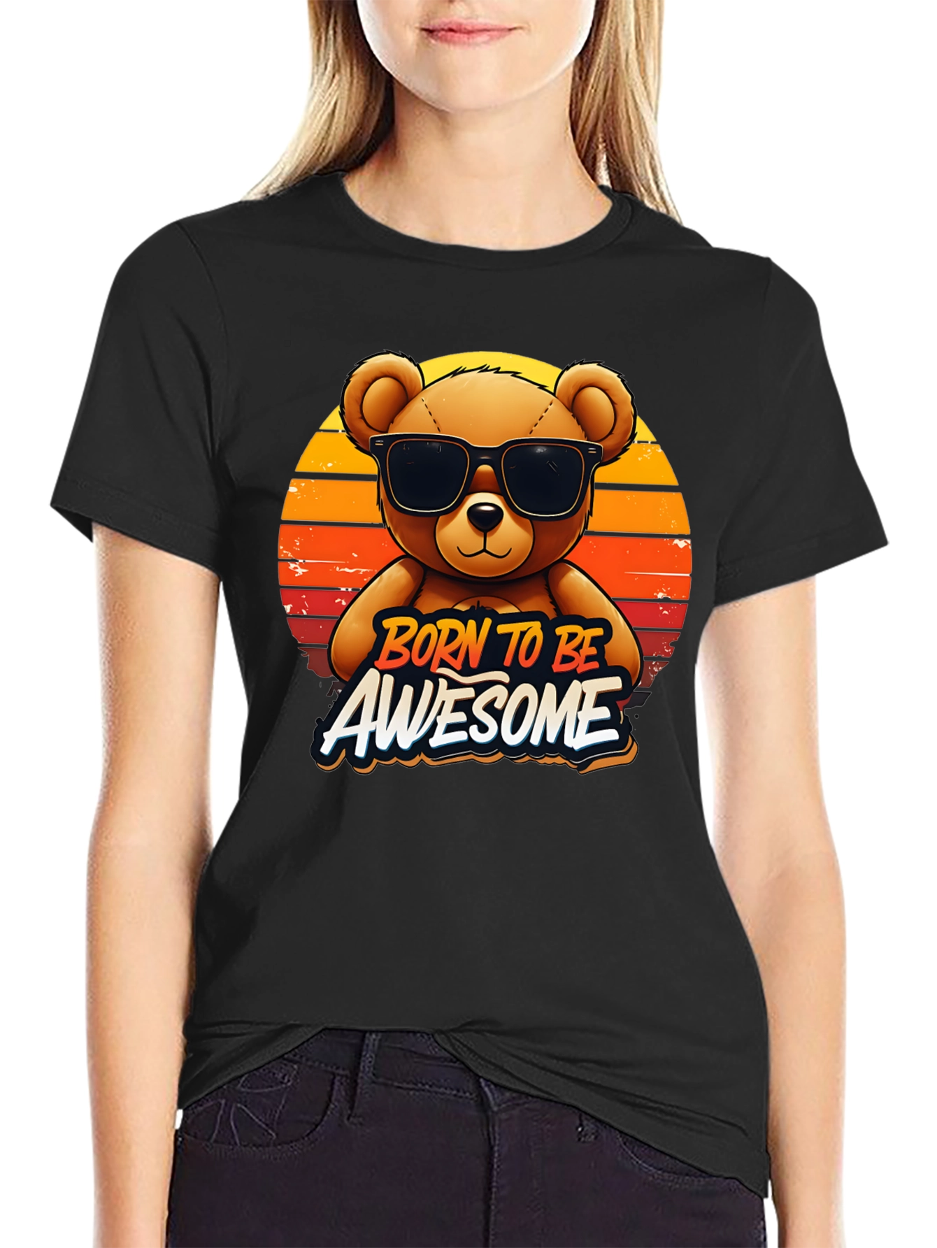 Born To Be Awesome Bear Graphic Tee