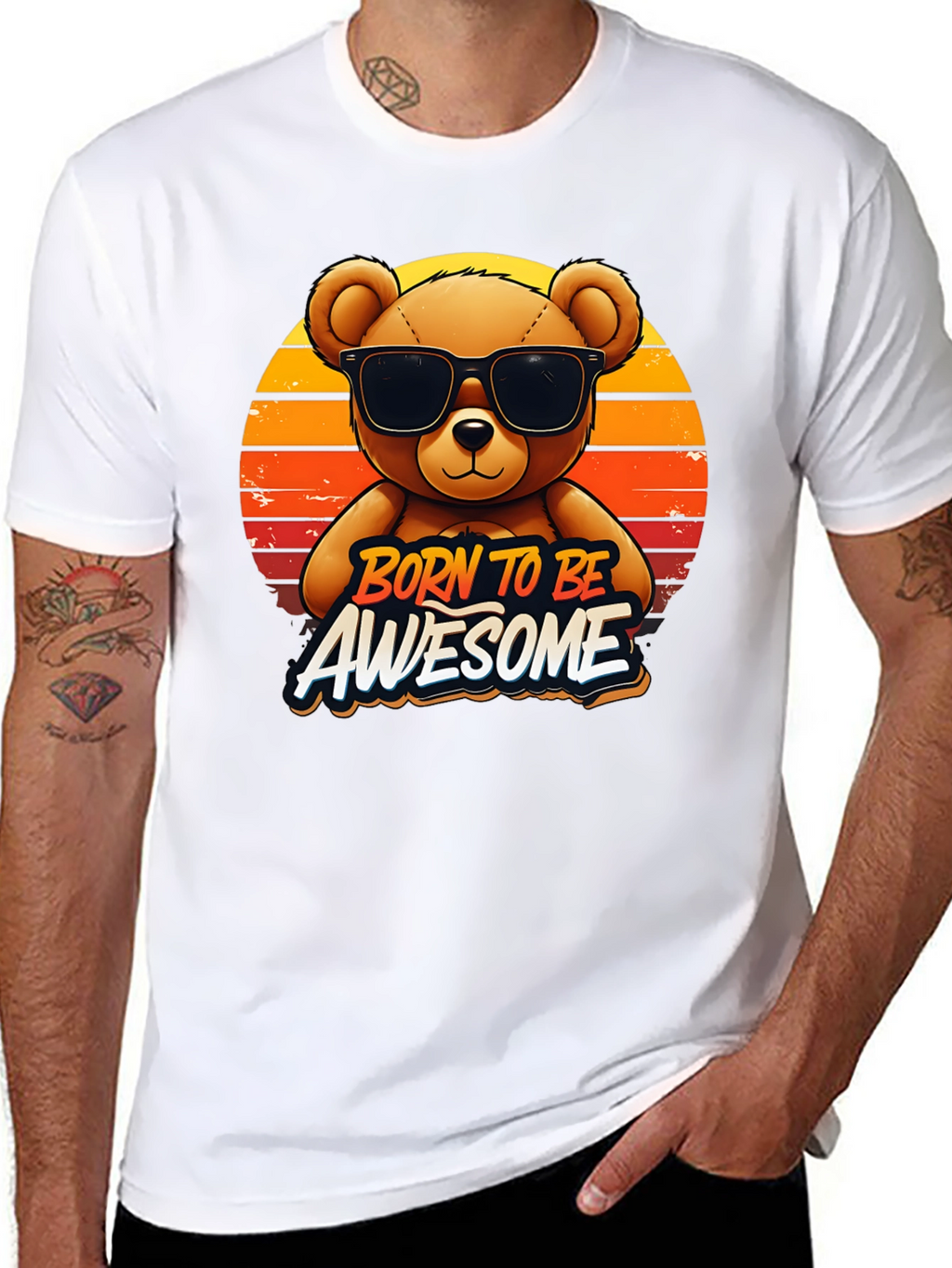 Born To Be Awesome Bear Graphic Tee