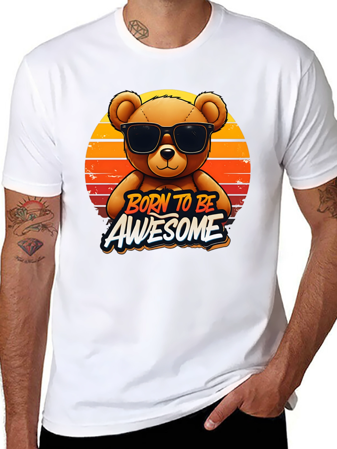 Born To Be Awesome Bear Graphic Tee