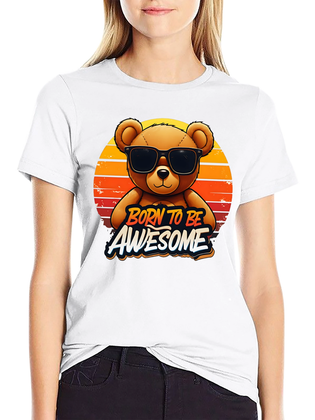 Born To Be Awesome Bear Graphic Tee