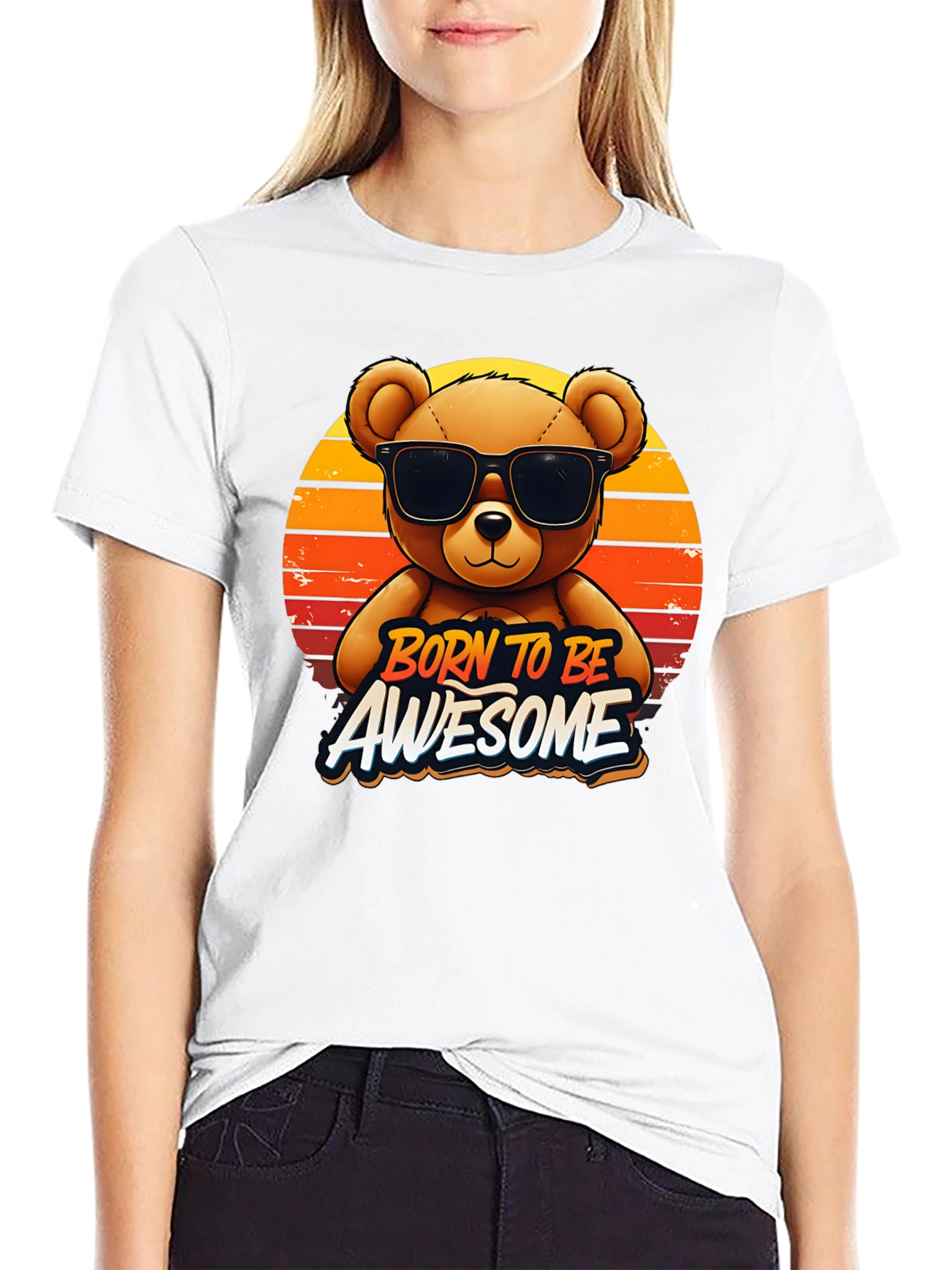 Born To Be Awesome Bear Graphic Tee