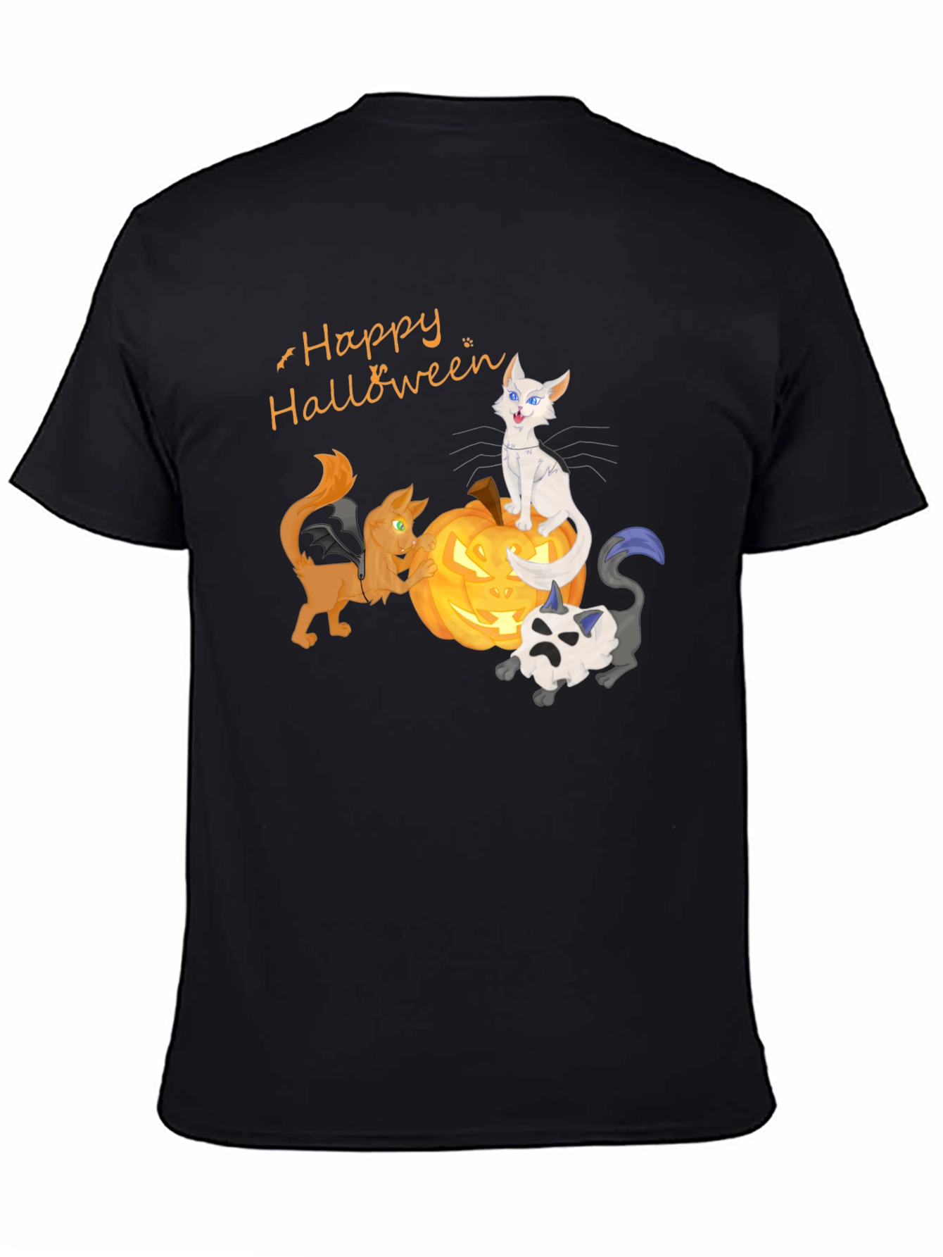 Halloween Cats on Pumpkin T-Shirt