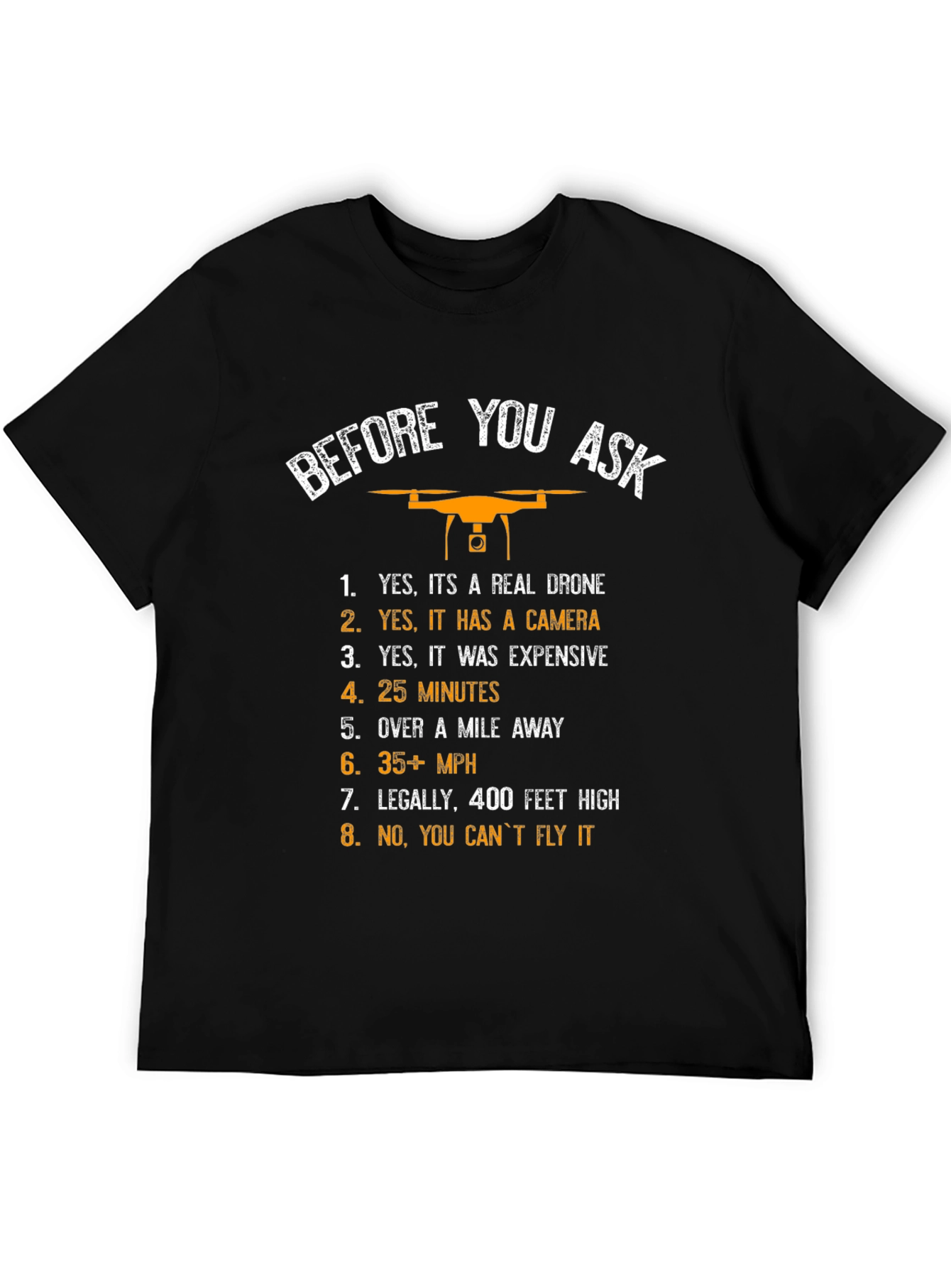 Funny Drone Enthusiast T-Shirt - Before You Ask