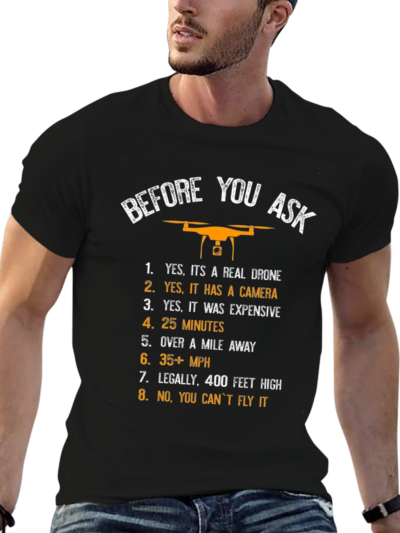 Funny Drone Enthusiast T-Shirt - Before You Ask