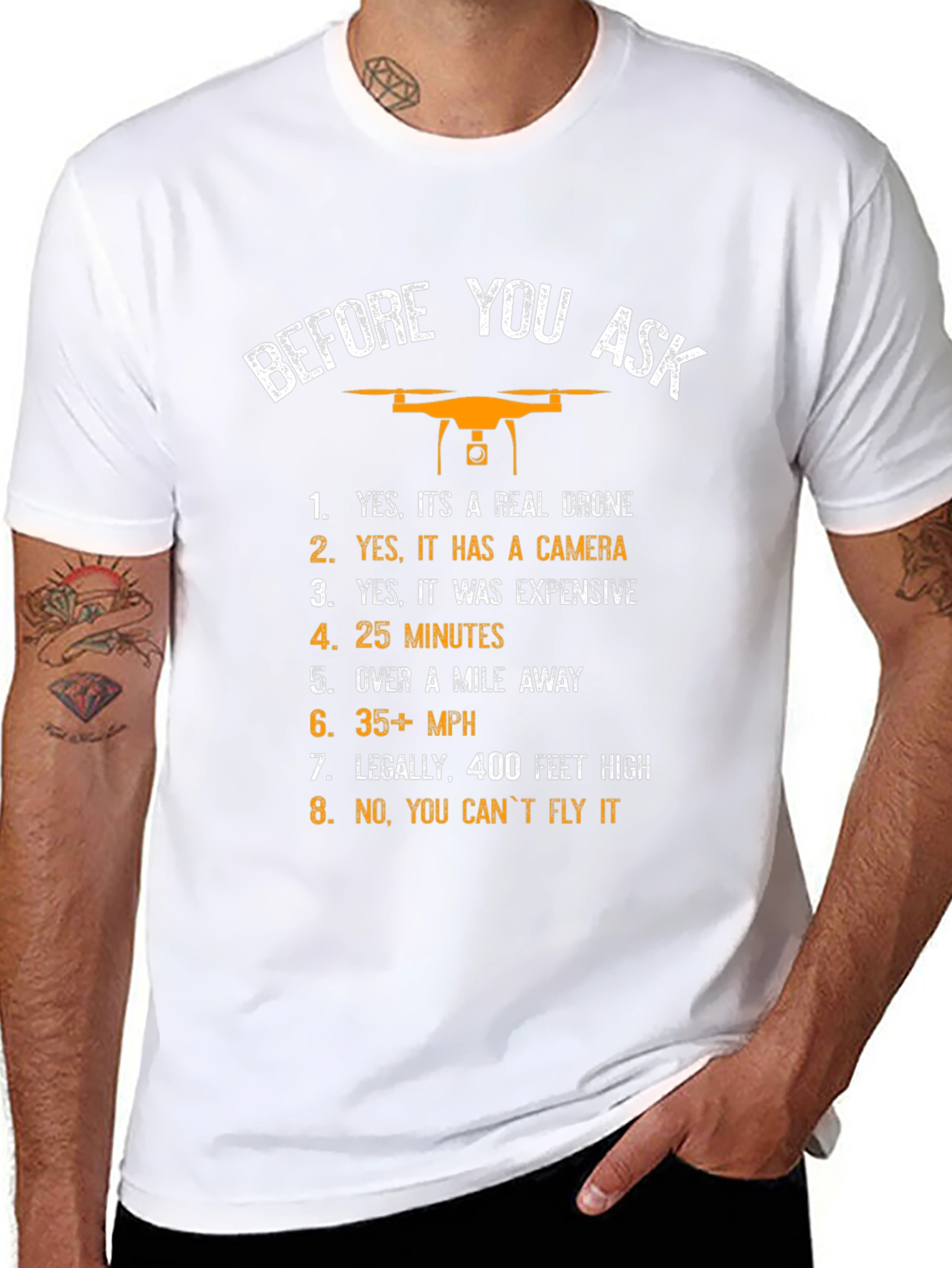 Funny Drone Enthusiast T-Shirt - Before You Ask