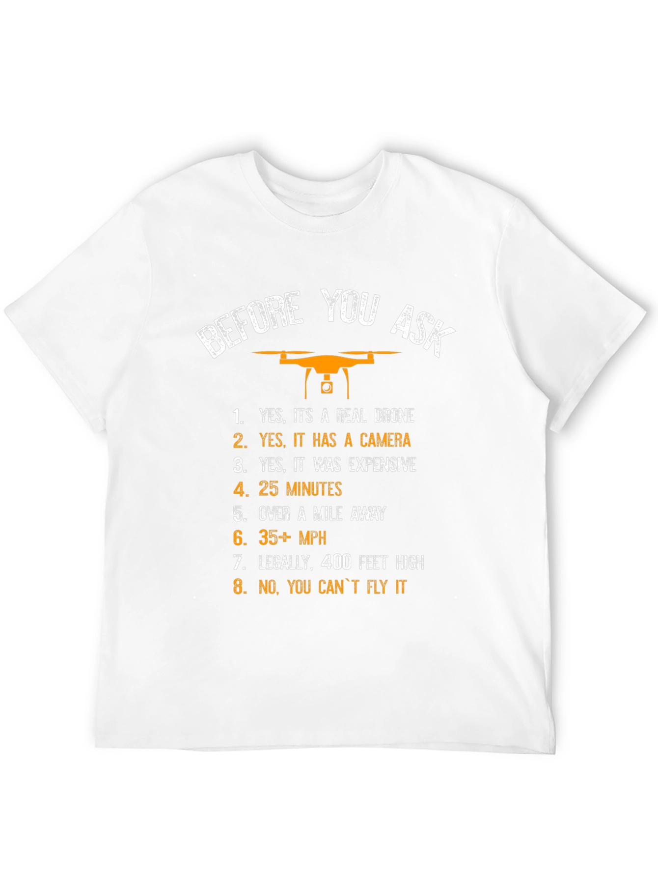 Funny Drone Enthusiast T-Shirt - Before You Ask