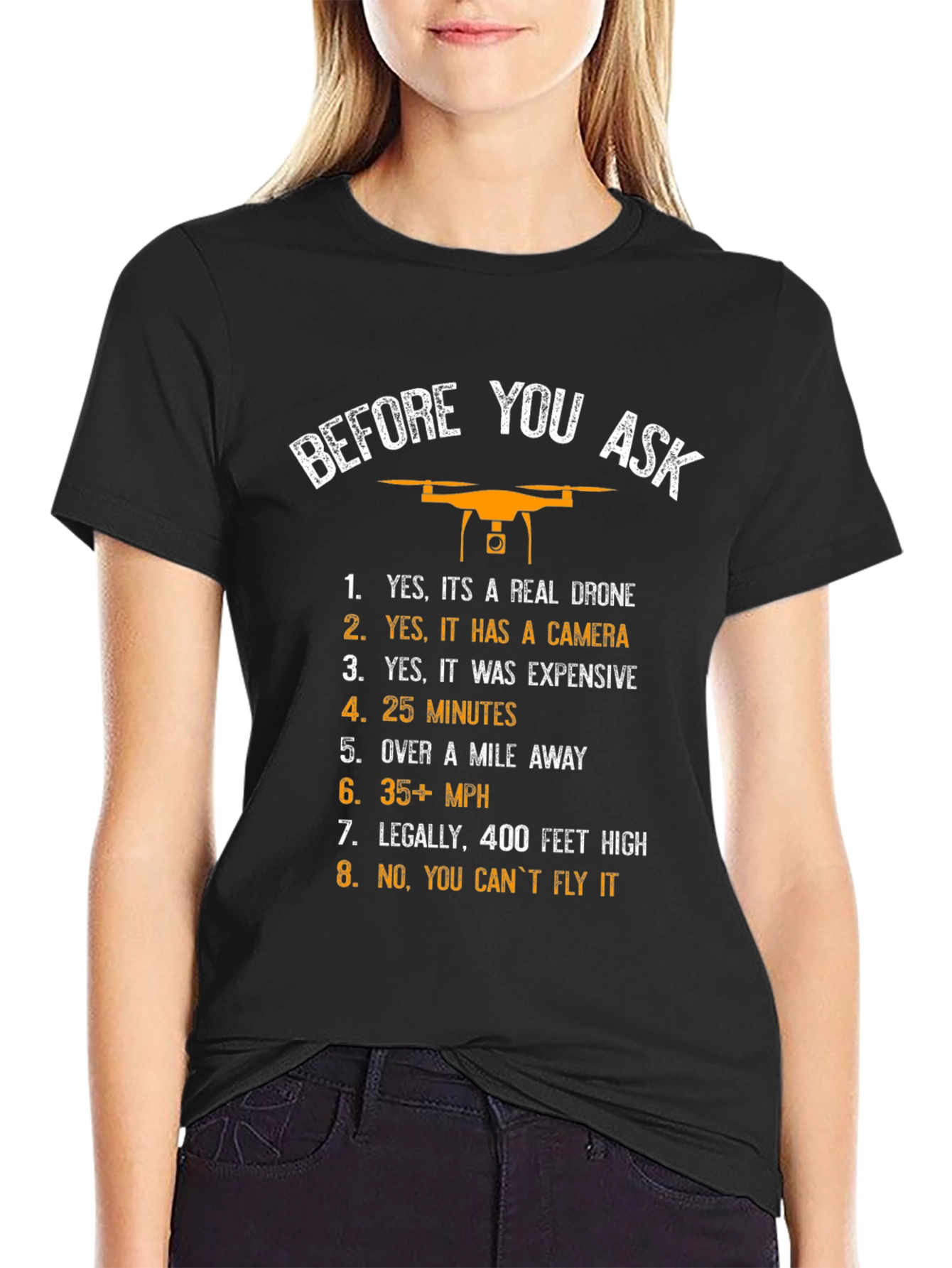 Funny Drone Enthusiast T-Shirt - Before You Ask