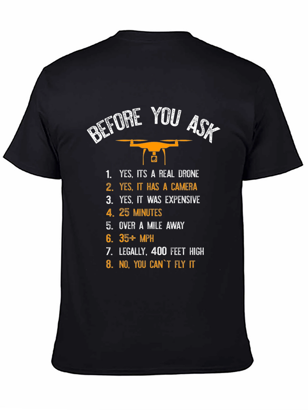 Funny Drone Enthusiast T-Shirt - Before You Ask