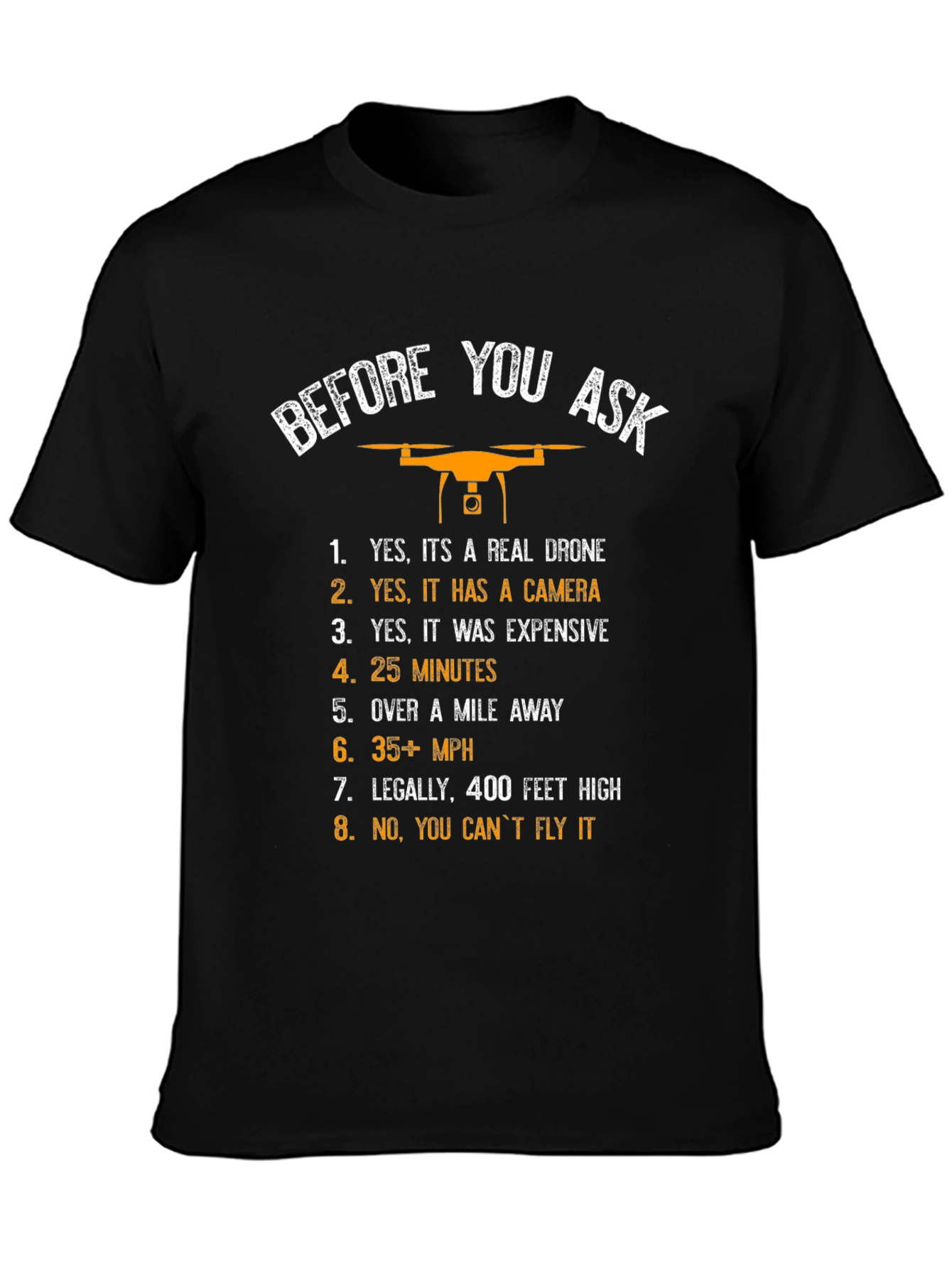 Funny Drone Enthusiast T-Shirt - Before You Ask