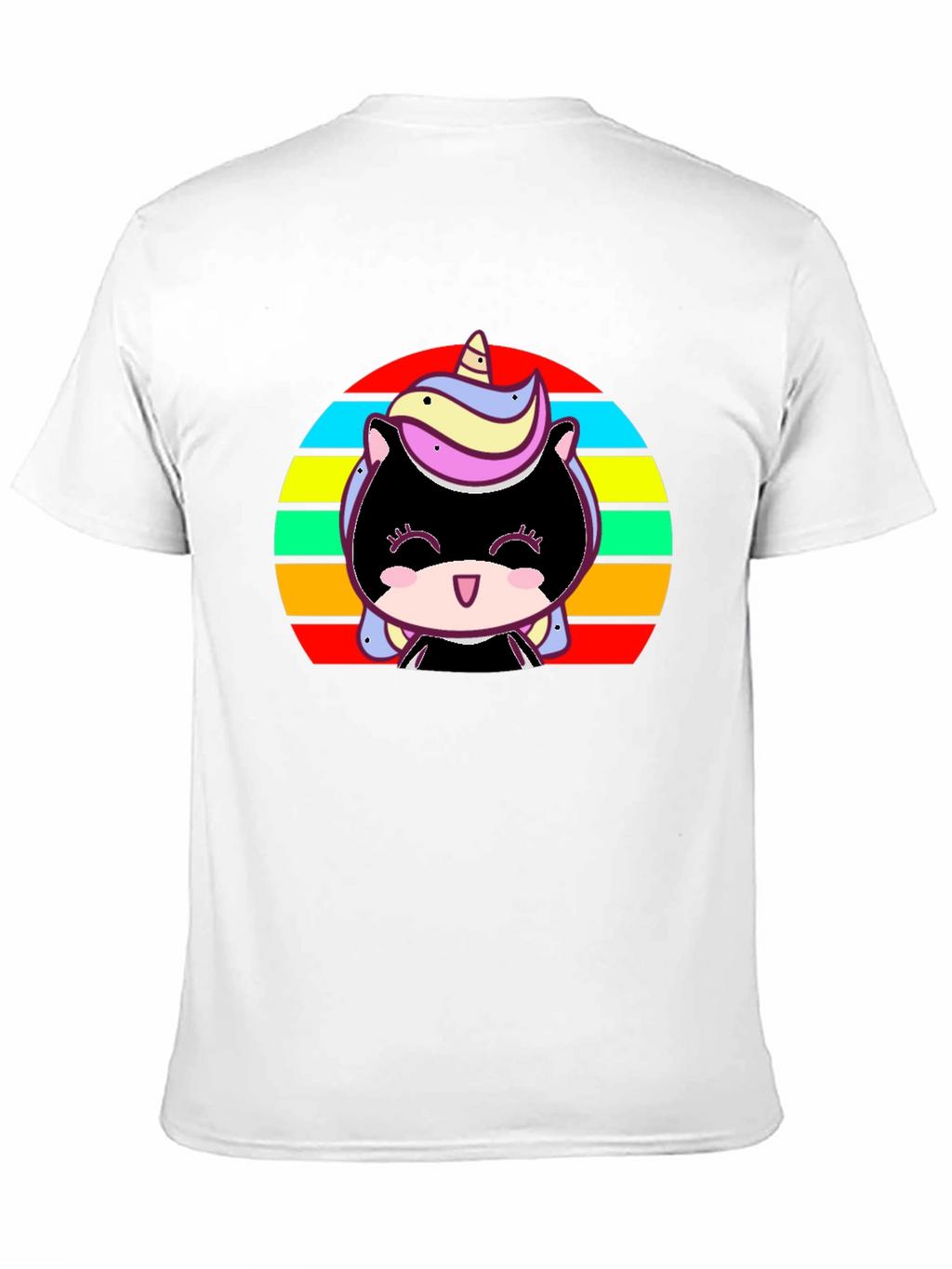Cute Unicorn Sunset Graphic Black T-Shirt