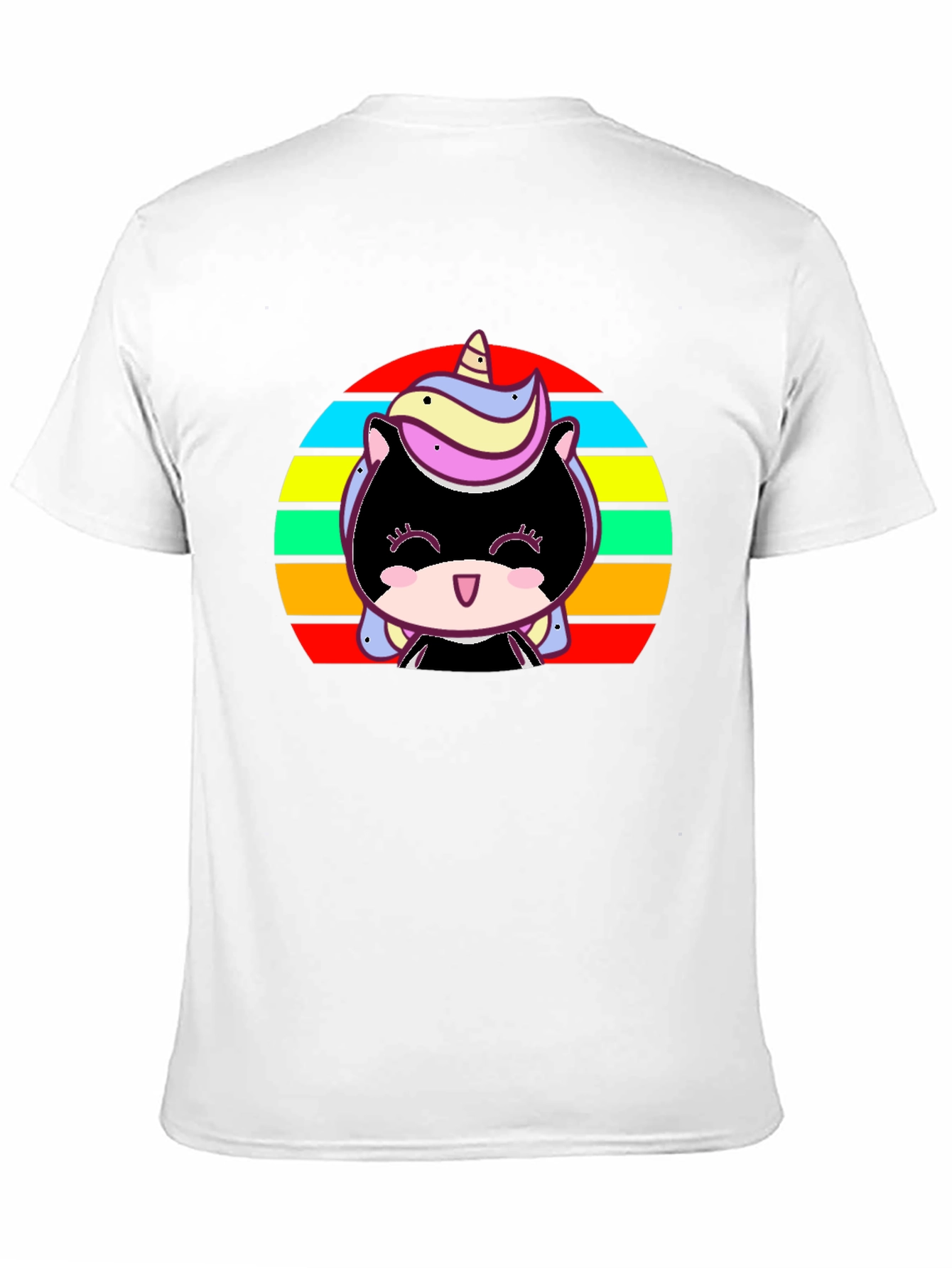 Cute Unicorn Sunset Graphic Black T-Shirt