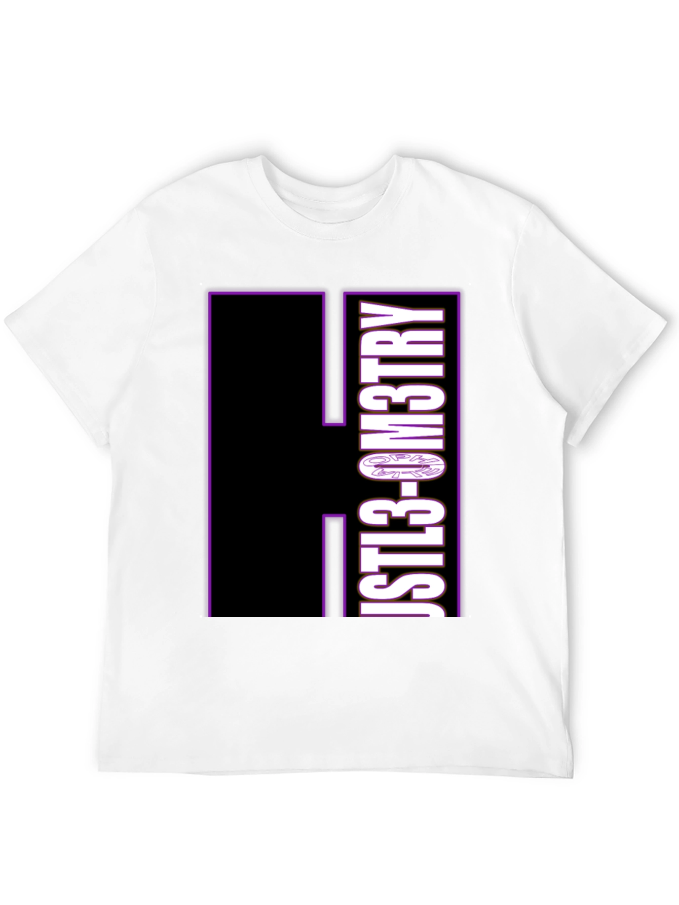 Just Geometry Graphic Tee - Black Crew Neck Casual T-Shirt