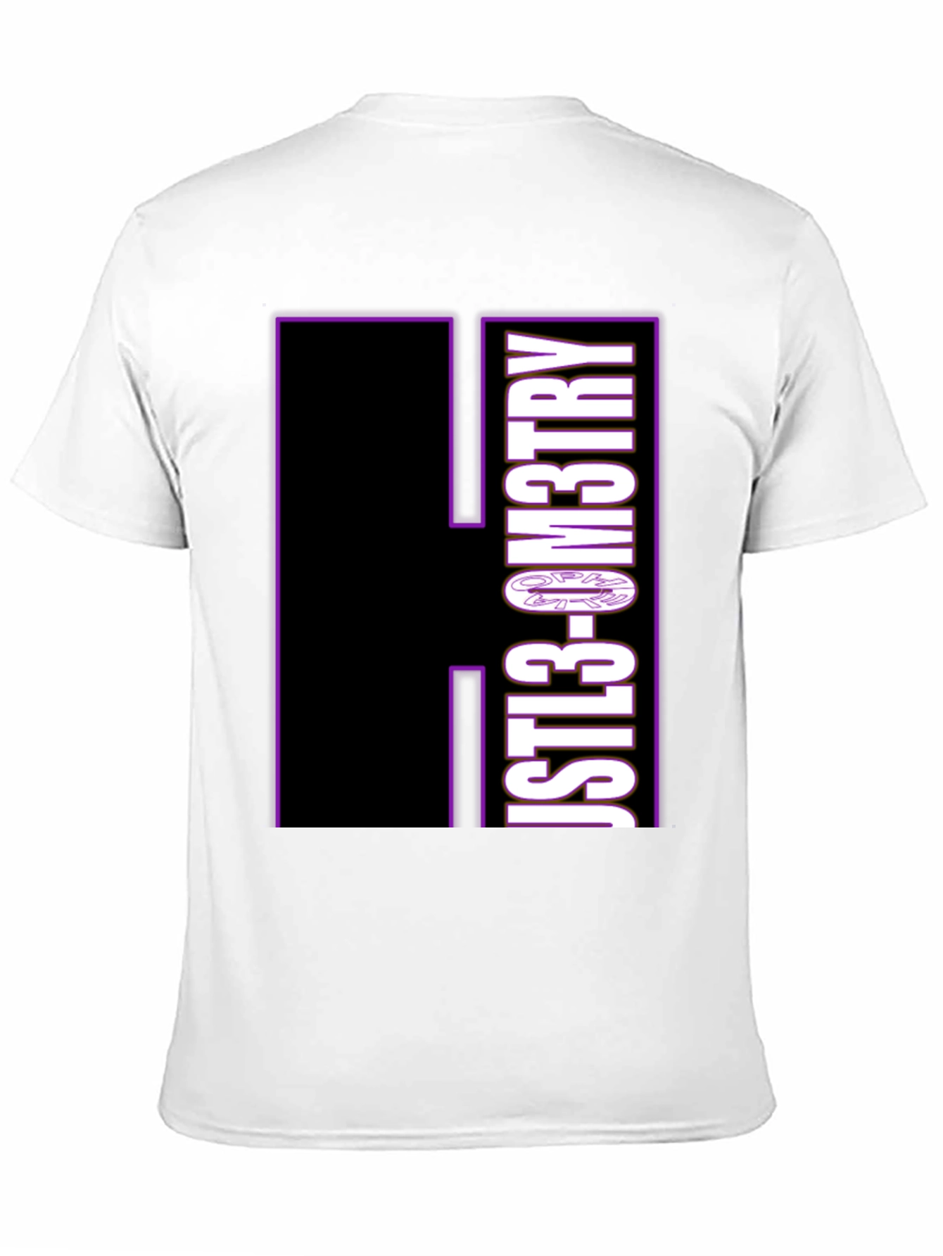 Just Geometry Graphic Tee - Black Crew Neck Casual T-Shirt