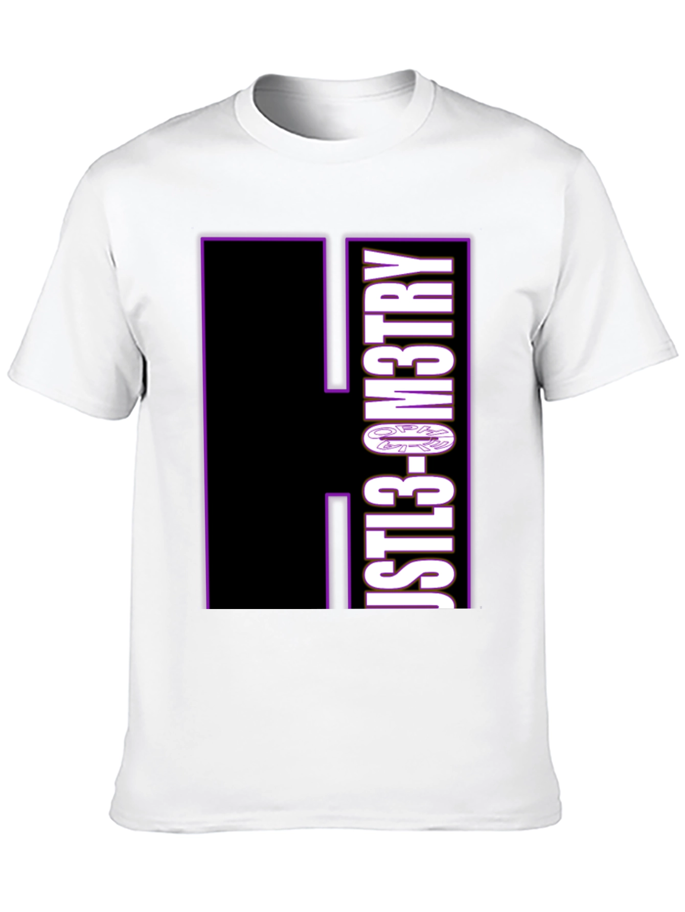 Just Geometry Graphic Tee - Black Crew Neck Casual T-Shirt