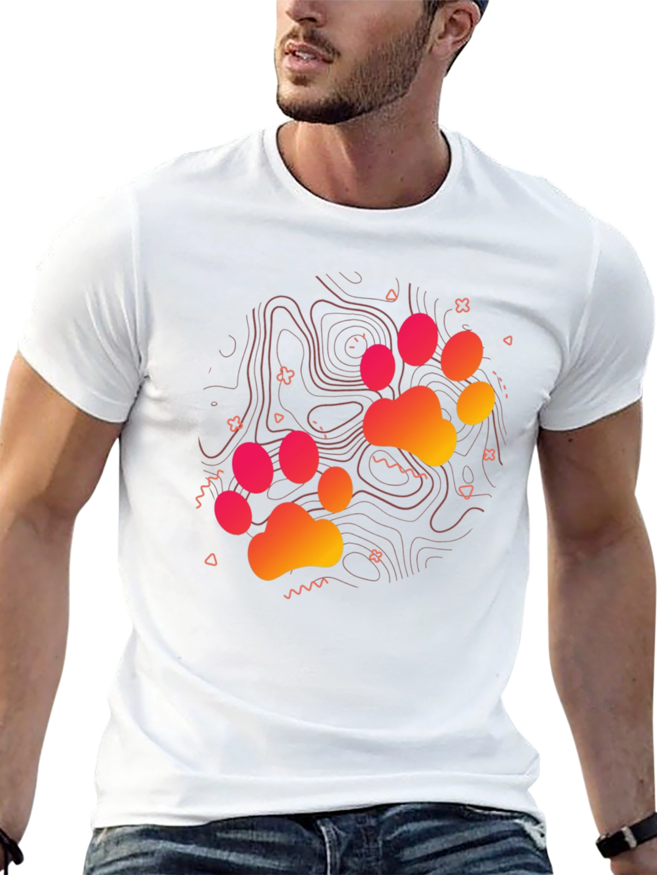 Cool Graphic Tee: Paw Print Design
