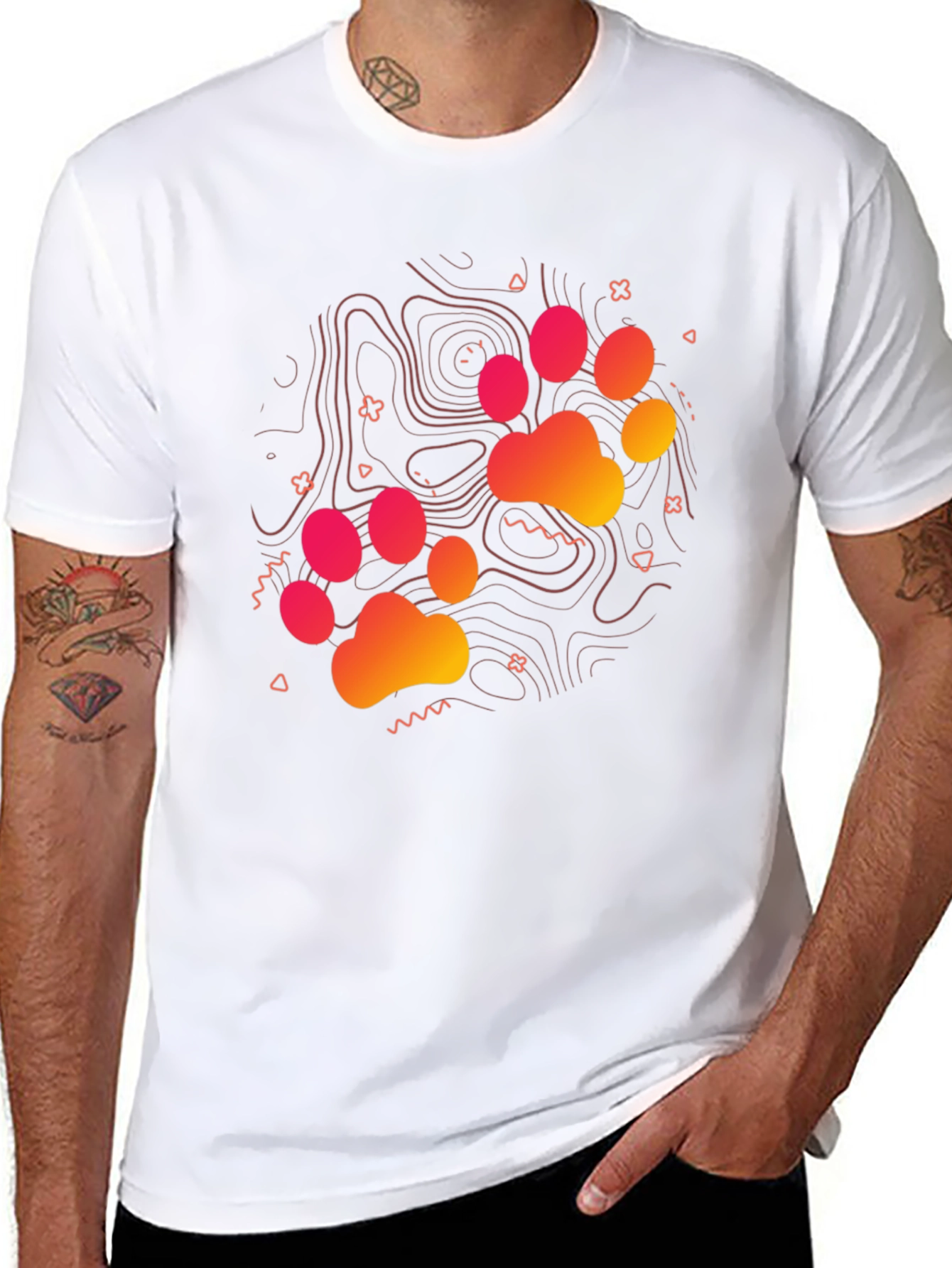 Cool Graphic Tee: Paw Print Design