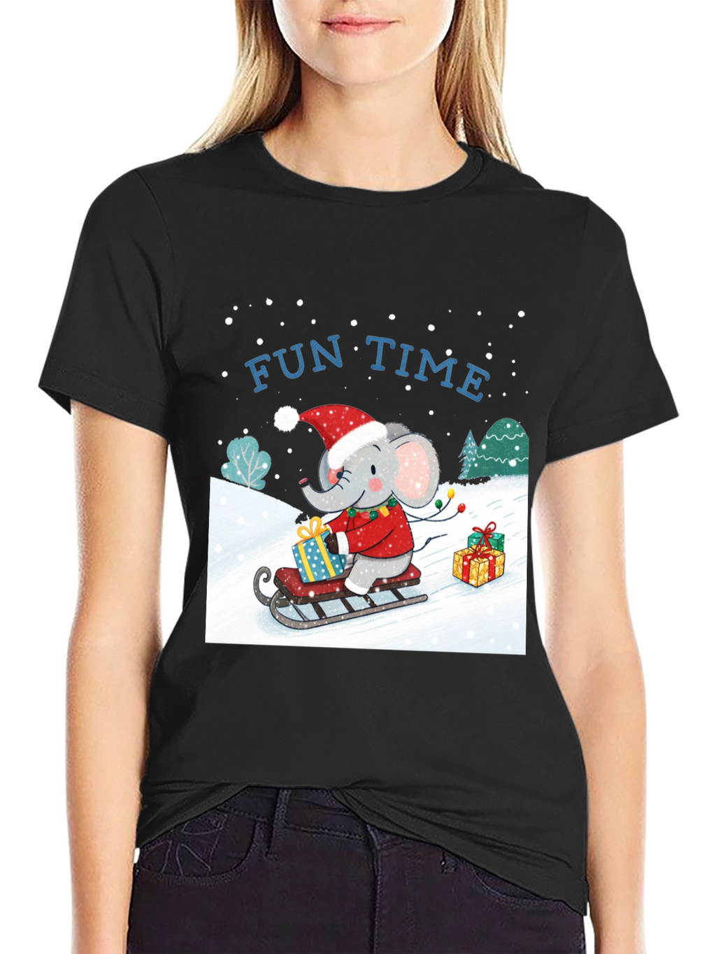 Fun Time Elephant Christmas Holiday T-Shirt