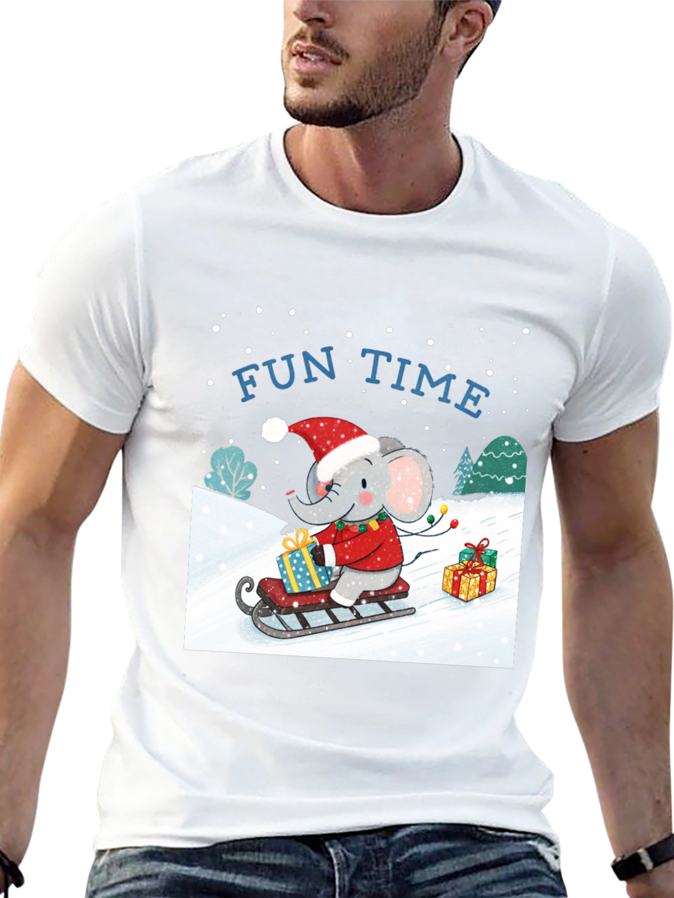 Fun Time Elephant Christmas Holiday T-Shirt