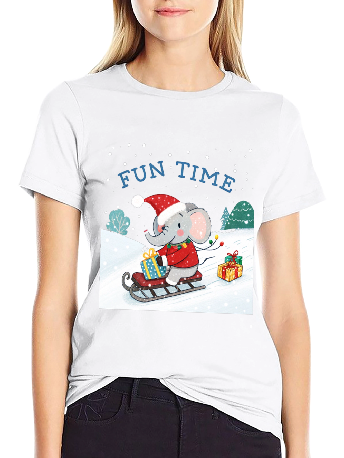 Fun Time Elephant Christmas Holiday T-Shirt