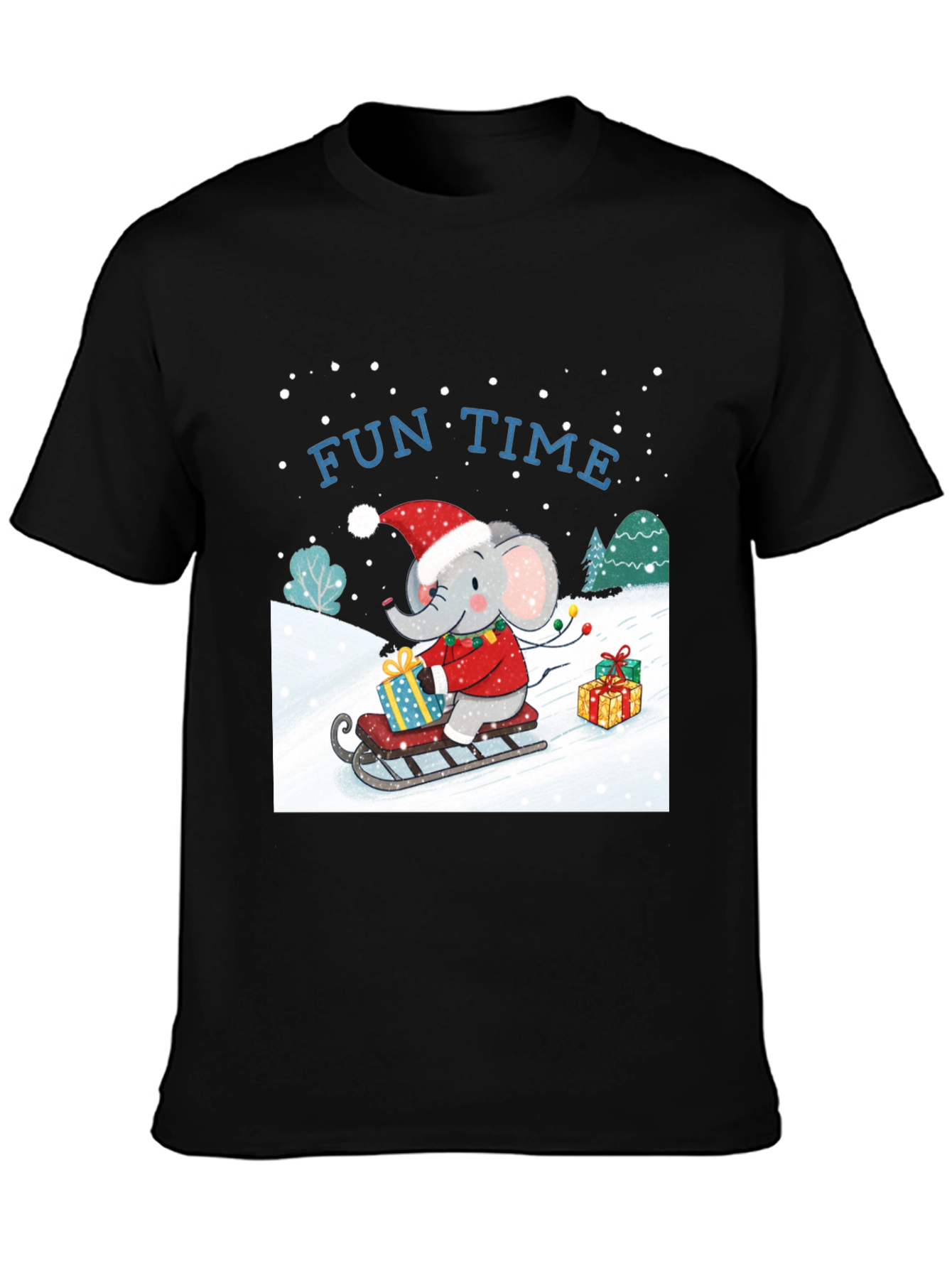 Fun Time Elephant Christmas Holiday T-Shirt