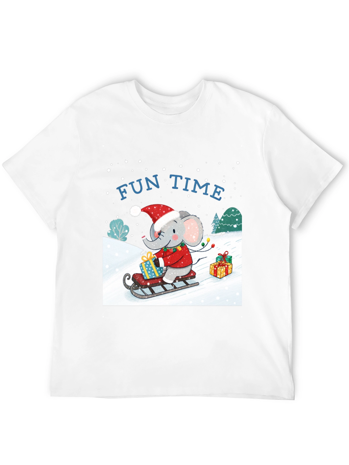 Fun Time Elephant Christmas Holiday T-Shirt