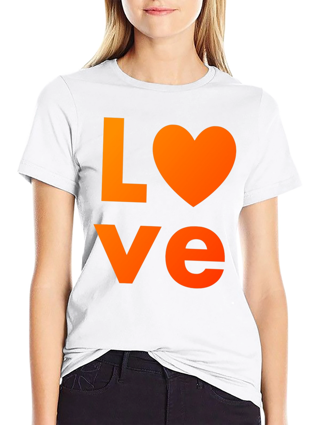 LOVE Graphic T-Shirt - Black Cotton Blend Casual Wear