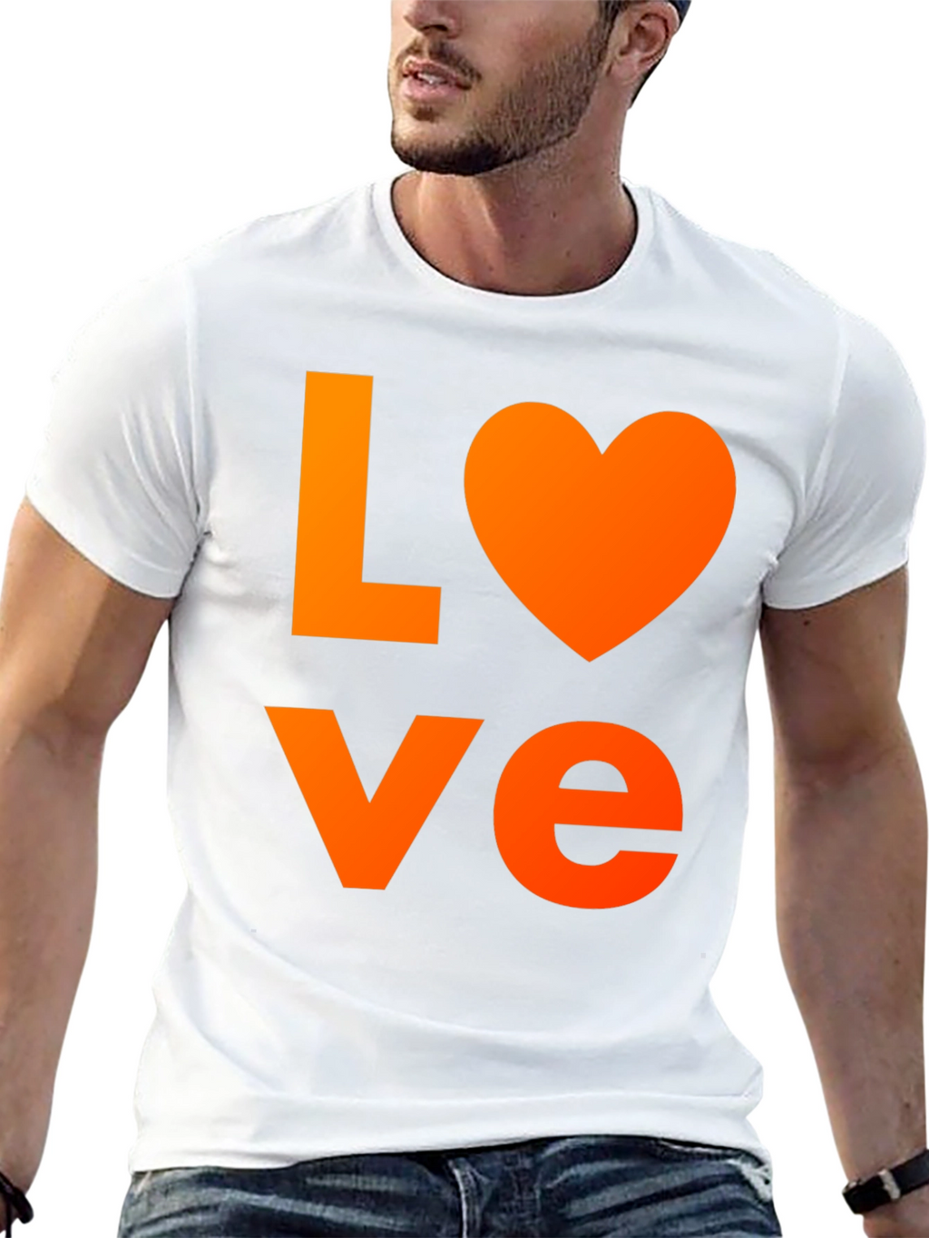 LOVE Graphic T-Shirt - Black Cotton Blend Casual Wear