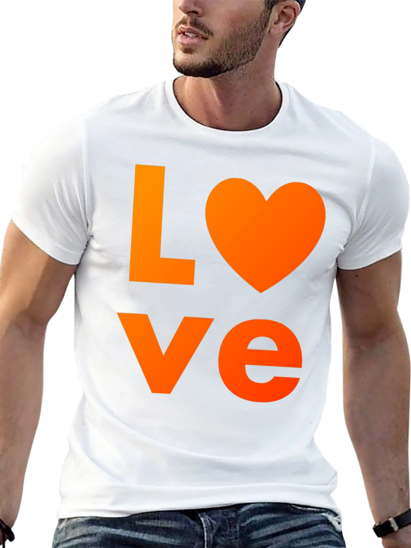 LOVE Graphic T-Shirt - Black Cotton Blend Casual Wear