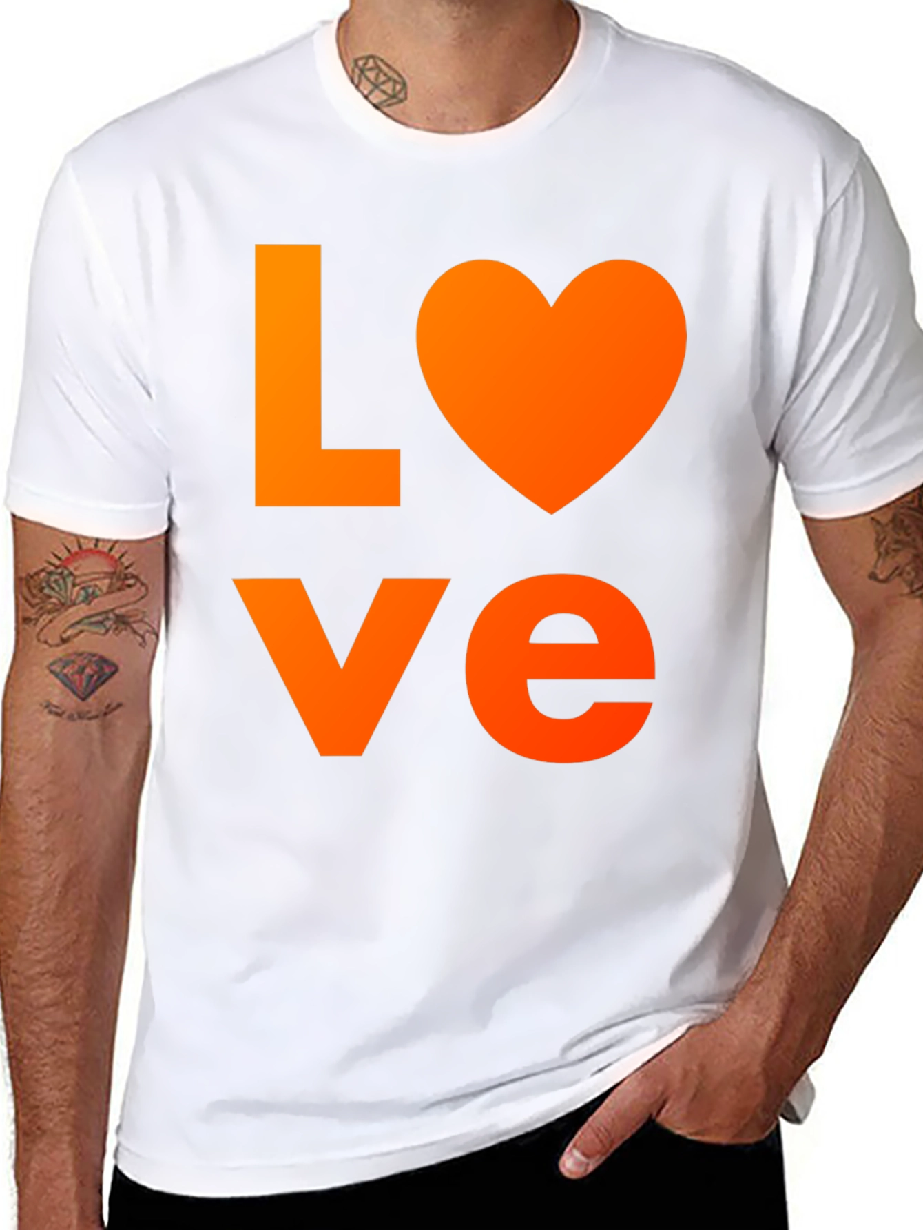 LOVE Graphic T-Shirt - Black Cotton Blend Casual Wear