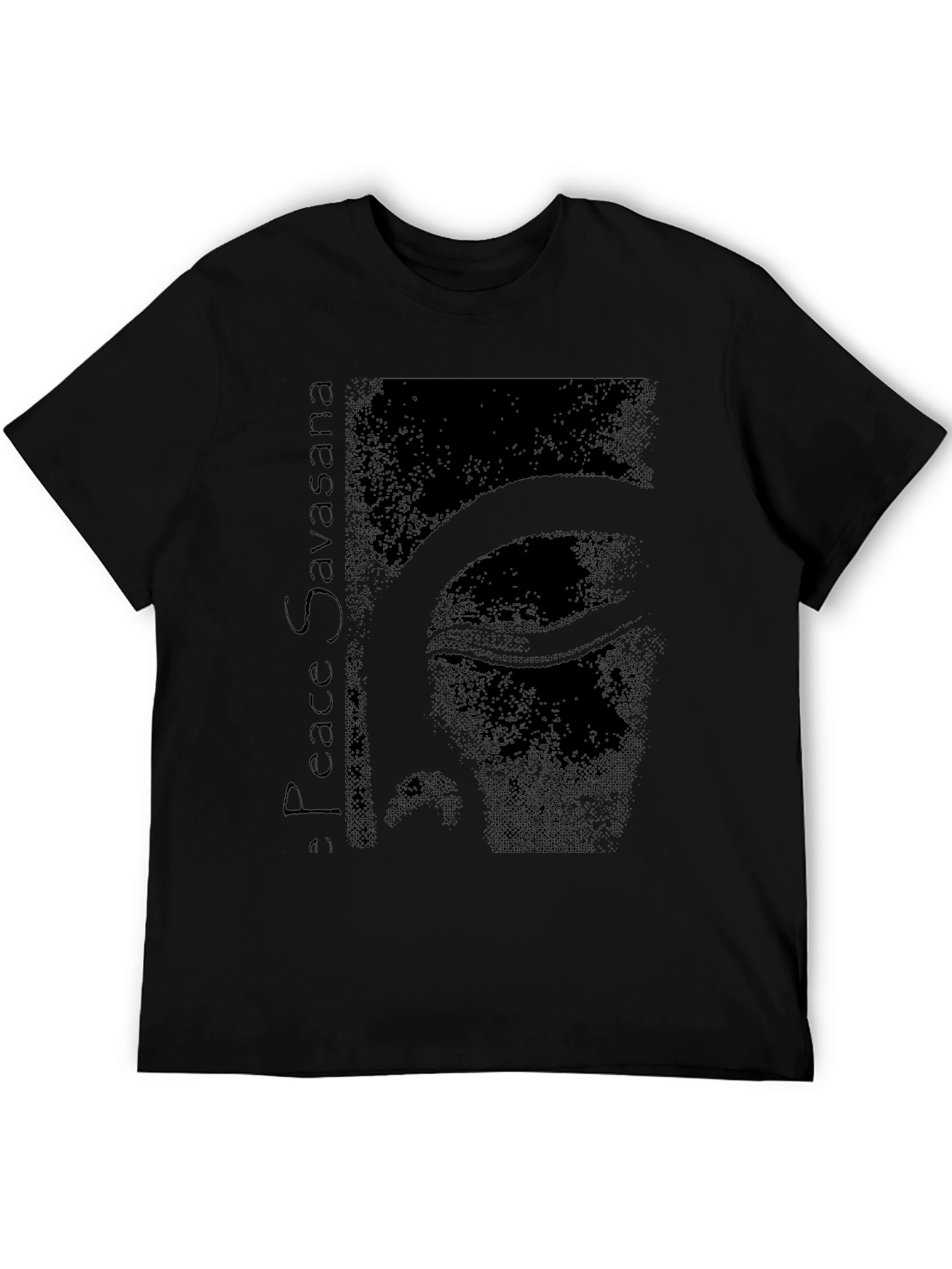 Peace Savasana Graphic Tee - Relaxed Fit Black T-Shirt