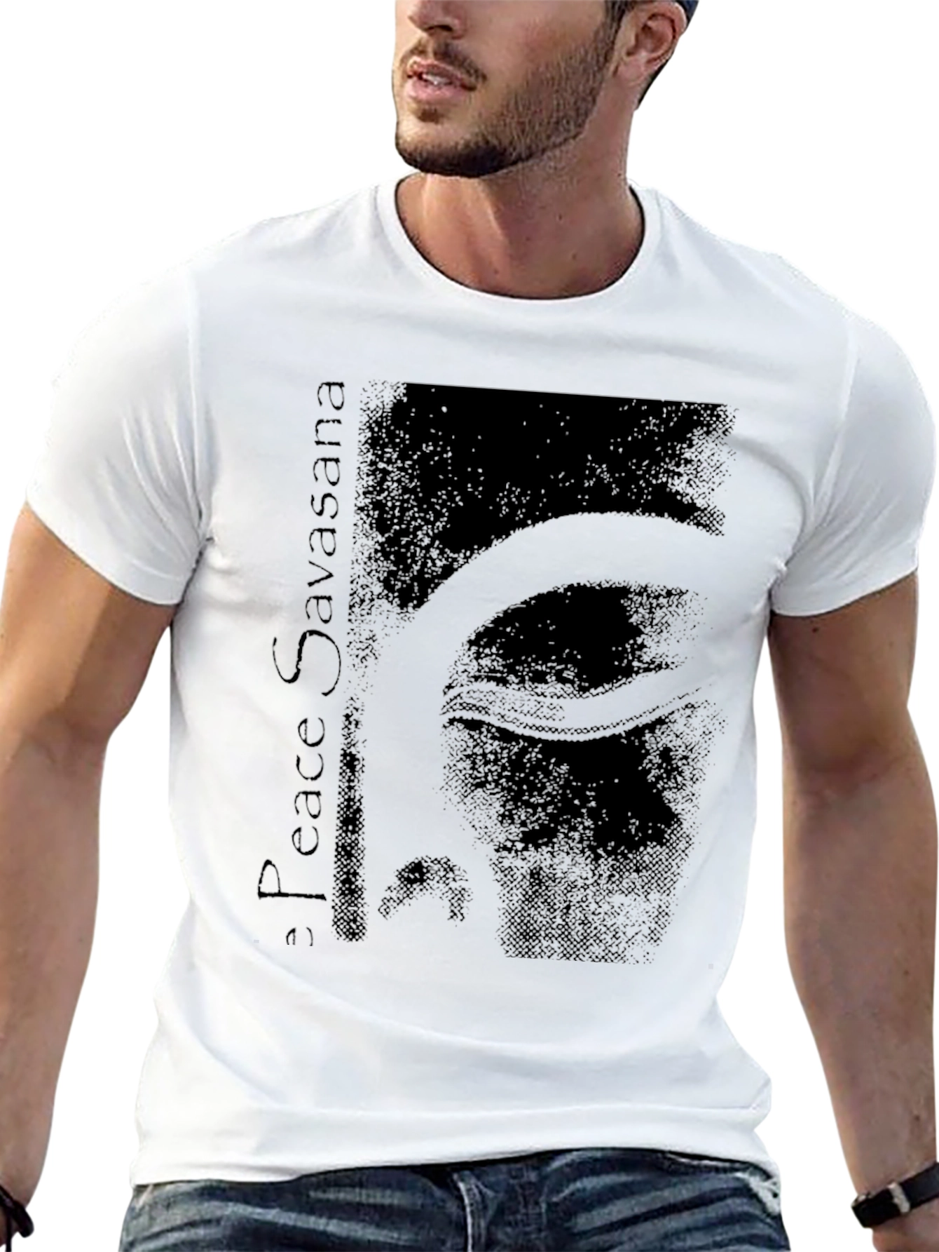 Peace Savasana Graphic Tee - Relaxed Fit Black T-Shirt