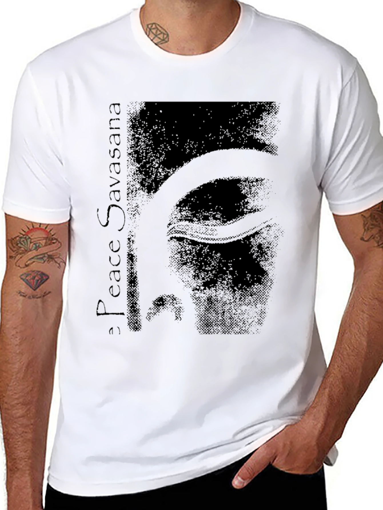 Peace Savasana Graphic Tee - Relaxed Fit Black T-Shirt