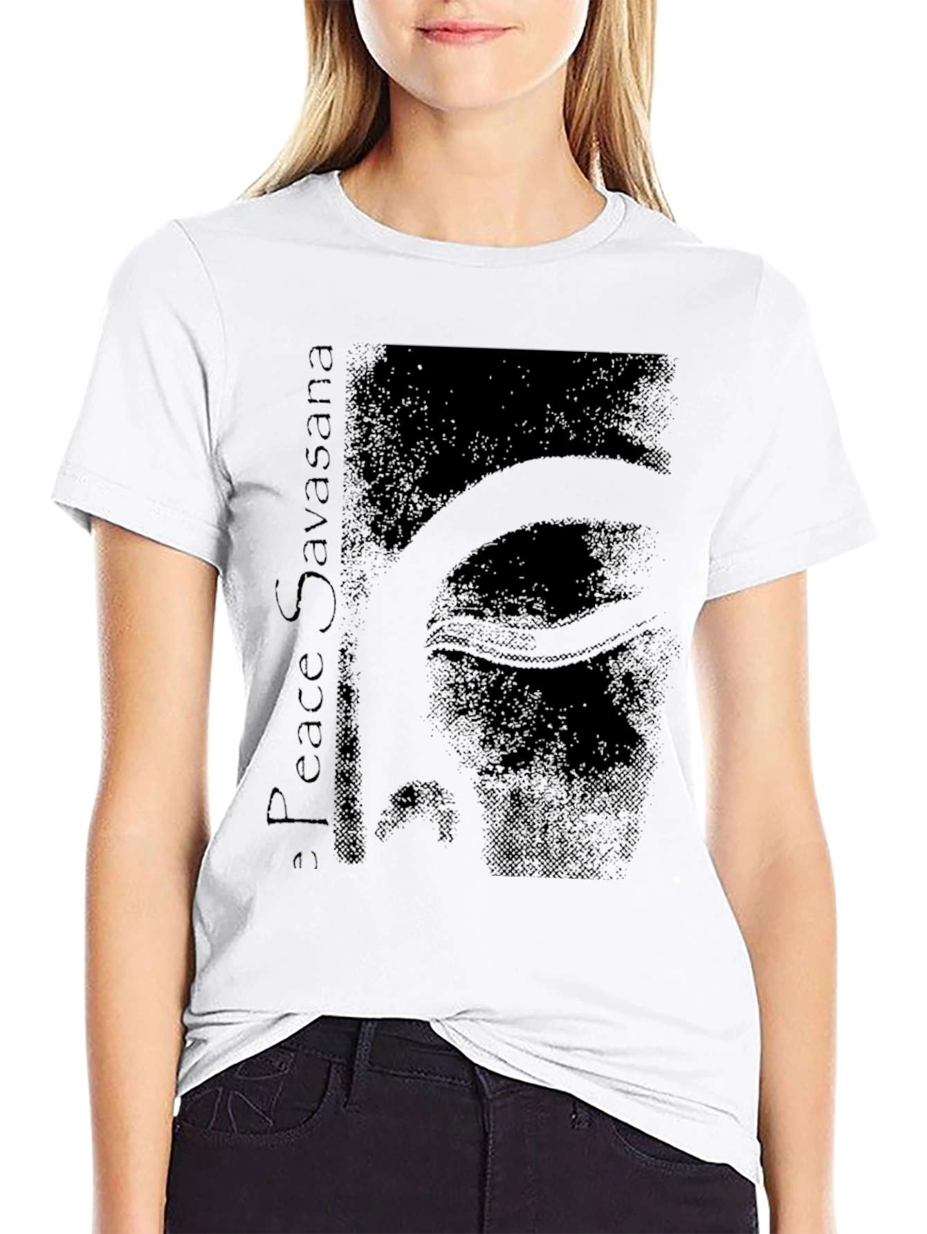 Peace Savasana Graphic Tee - Relaxed Fit Black T-Shirt