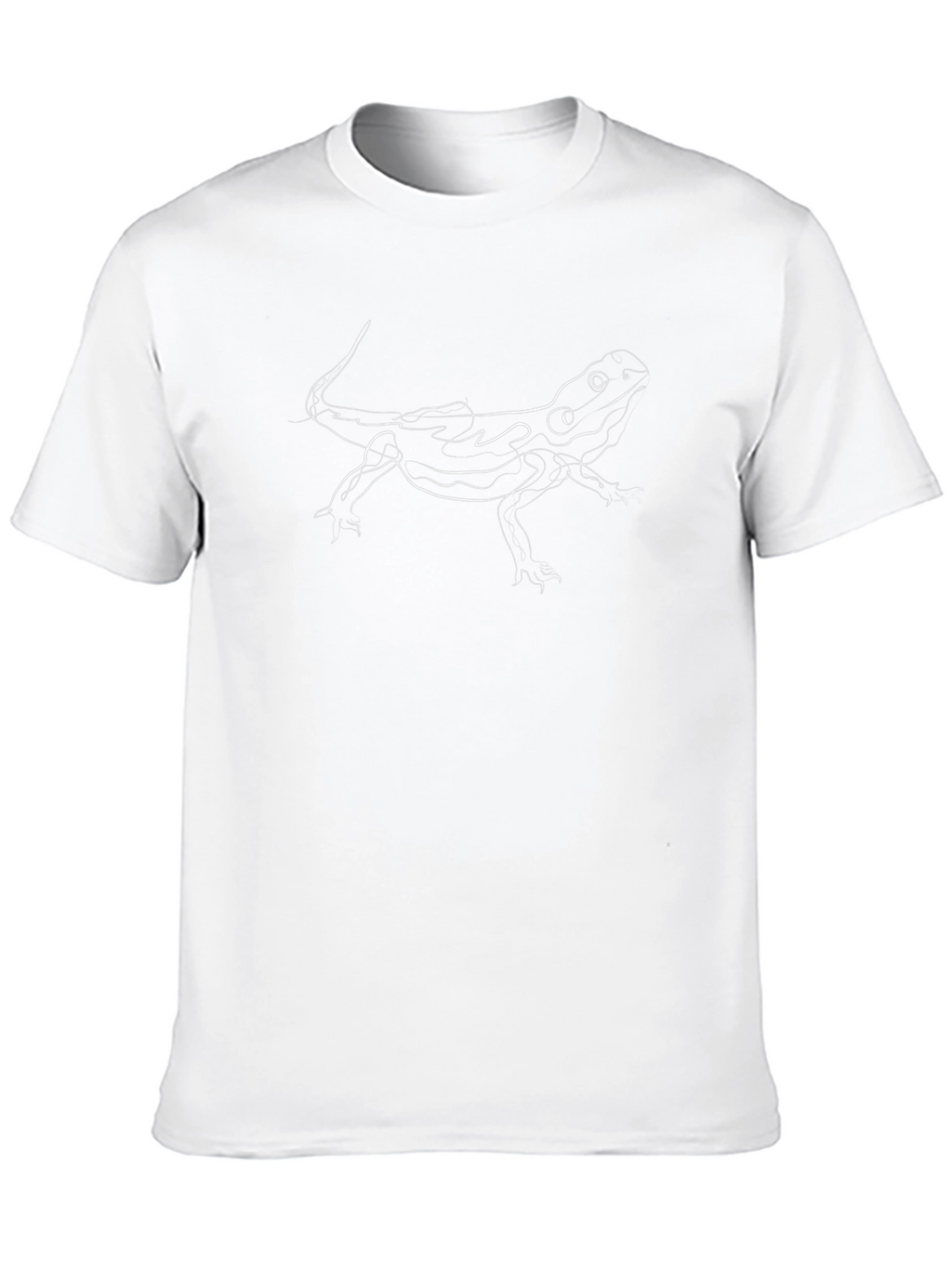 Lizard Line Art Black T-Shirt