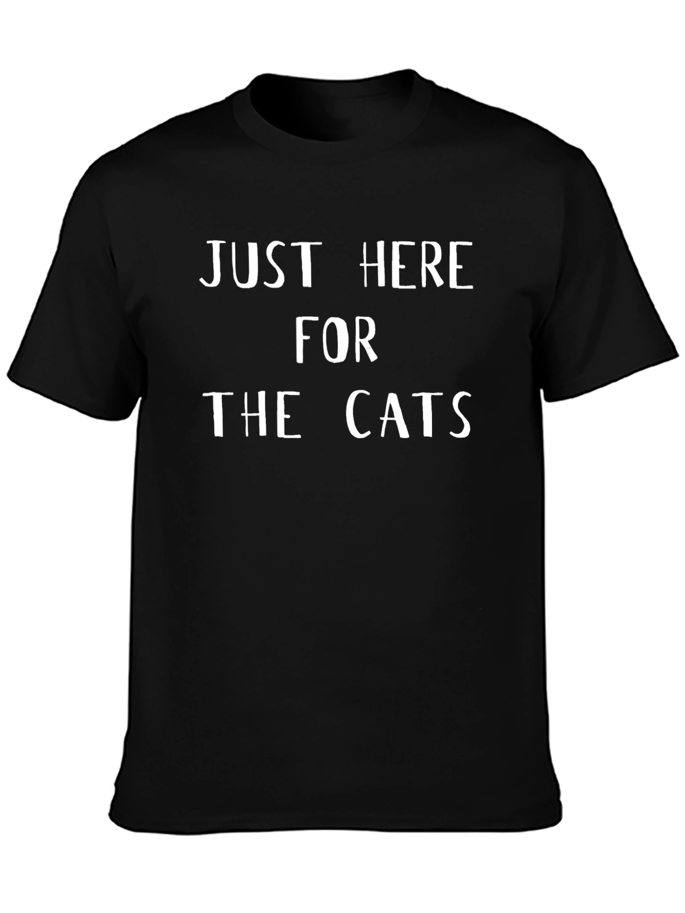 Just Here For The Cats T-Shirt Black Cotton