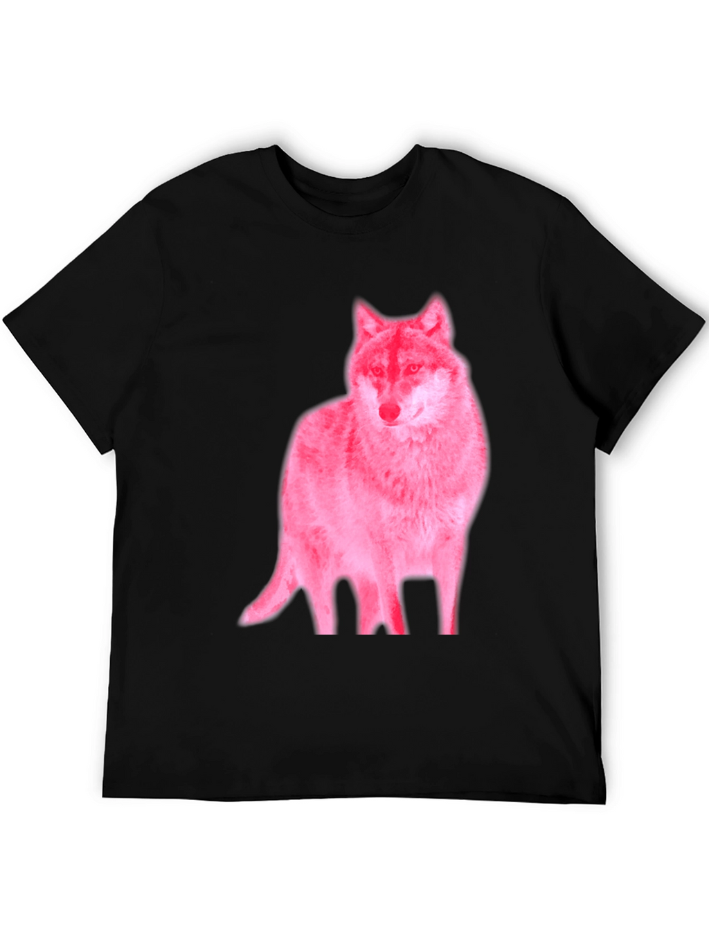 Mens Black Wolf Graphic Tee - Unique Design