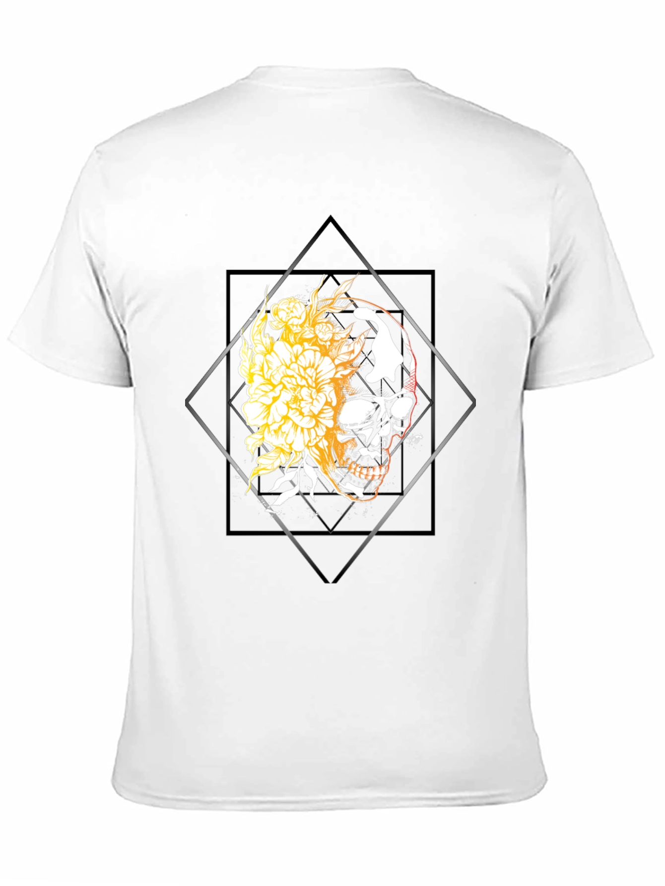 Skull & Floral Graphic Tee - Black