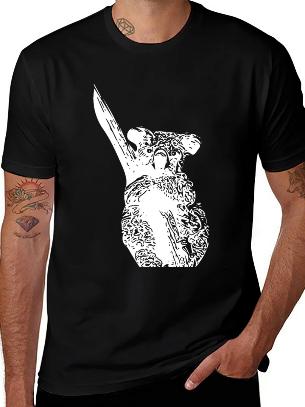 Koala T-Shirt - Black Cotton Tee