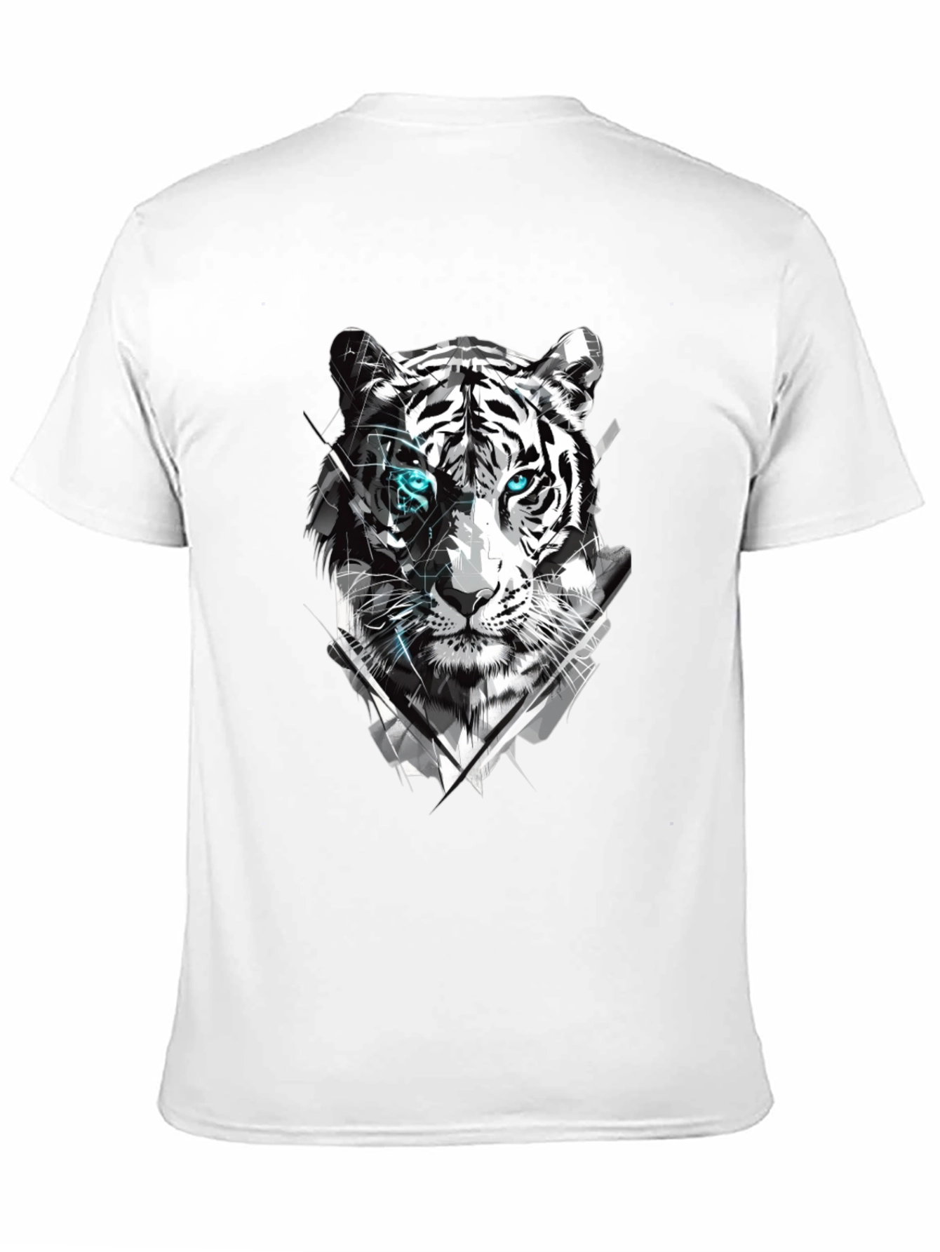 Tiger Graphic Tee - Cool Design Mens Black T-Shirt