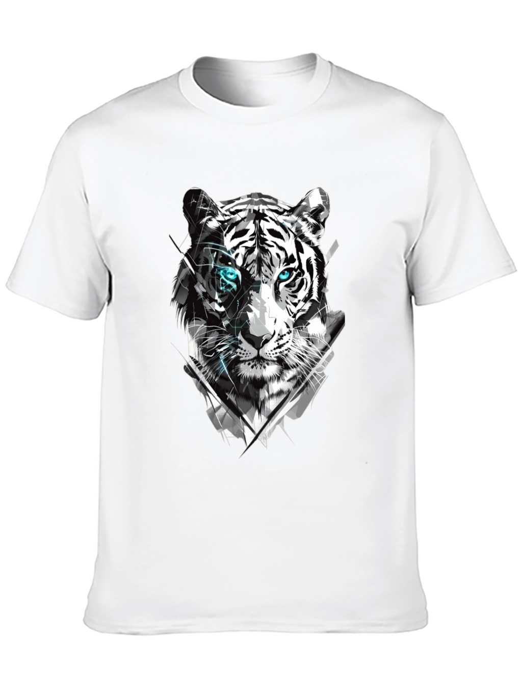 Tiger Graphic Tee - Cool Design Mens Black T-Shirt