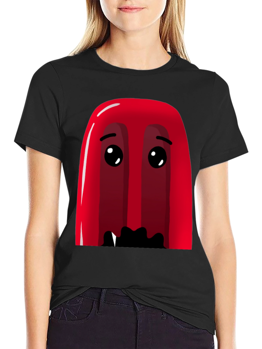 Red Cartoon Character Graphic Tee - Soft Cotton Blend