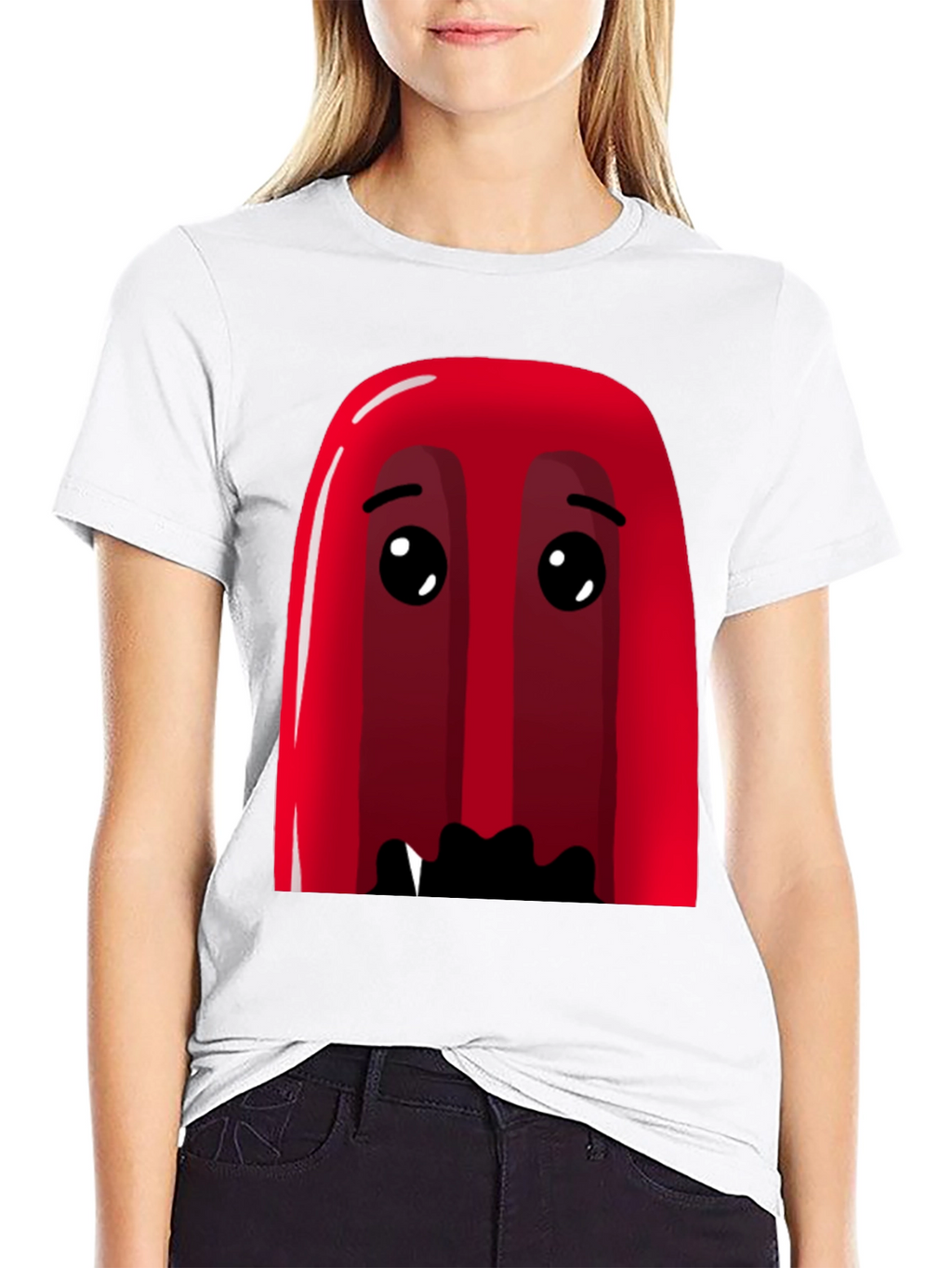 Red Cartoon Character Graphic Tee - Soft Cotton Blend