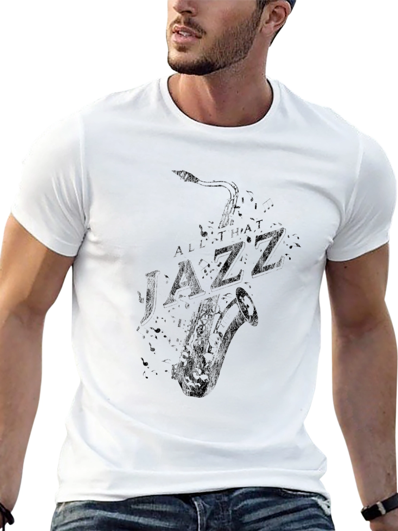 All That Jazz Graphic Tee - Black Cotton Comfort