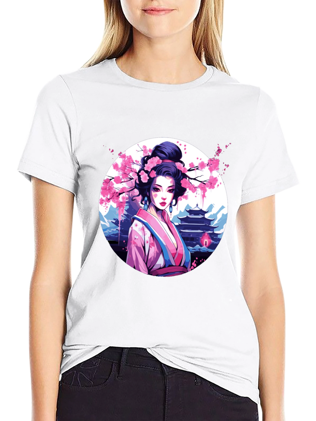 Geisha Art Black T-Shirt