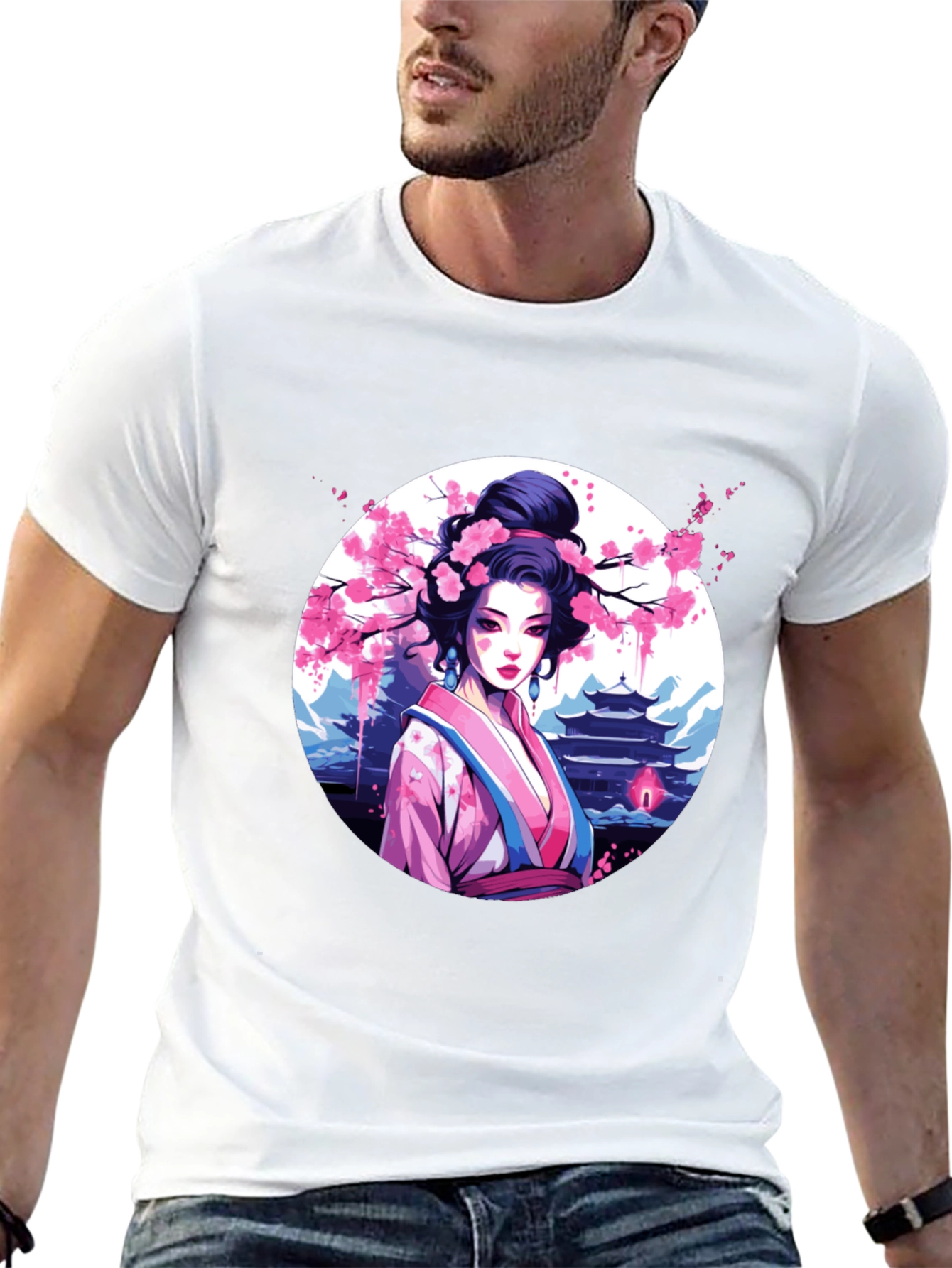 Geisha Art Black T-Shirt