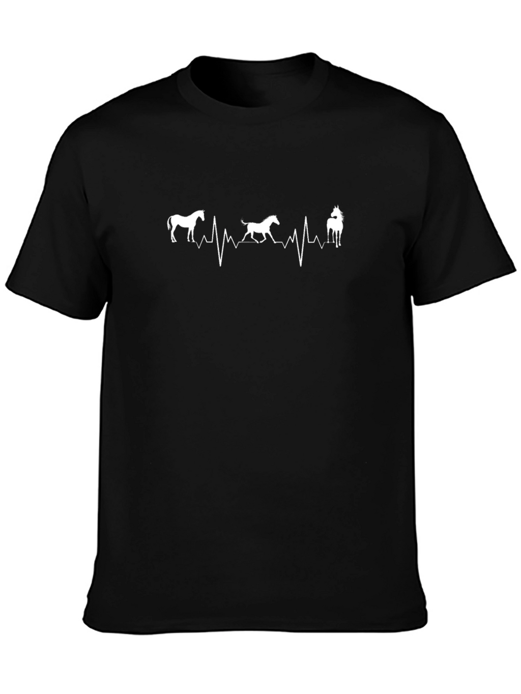 Horse Heartbeat Graphic T-Shirt - Equestrian Style