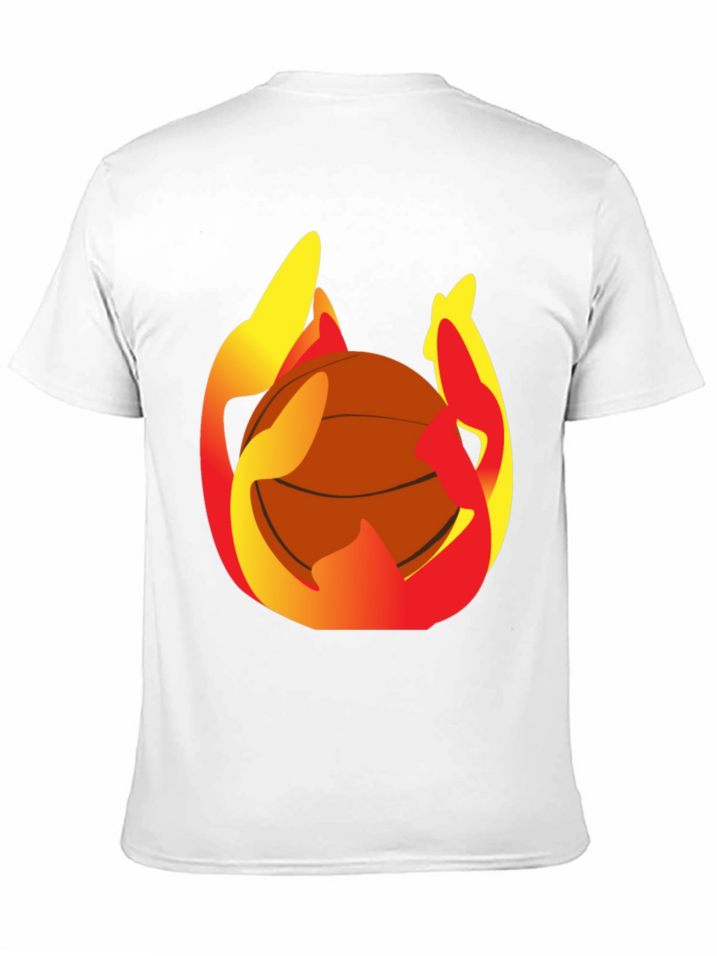 Flaming Basketball Graphic Tee - Mens Black T-Shirt
