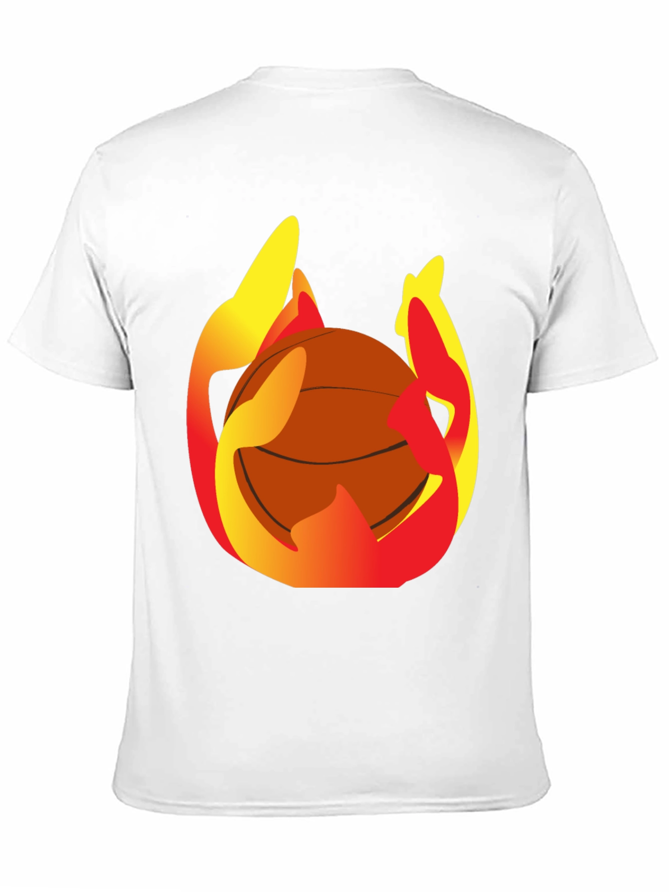 Flaming Basketball Graphic Tee - Mens Black T-Shirt