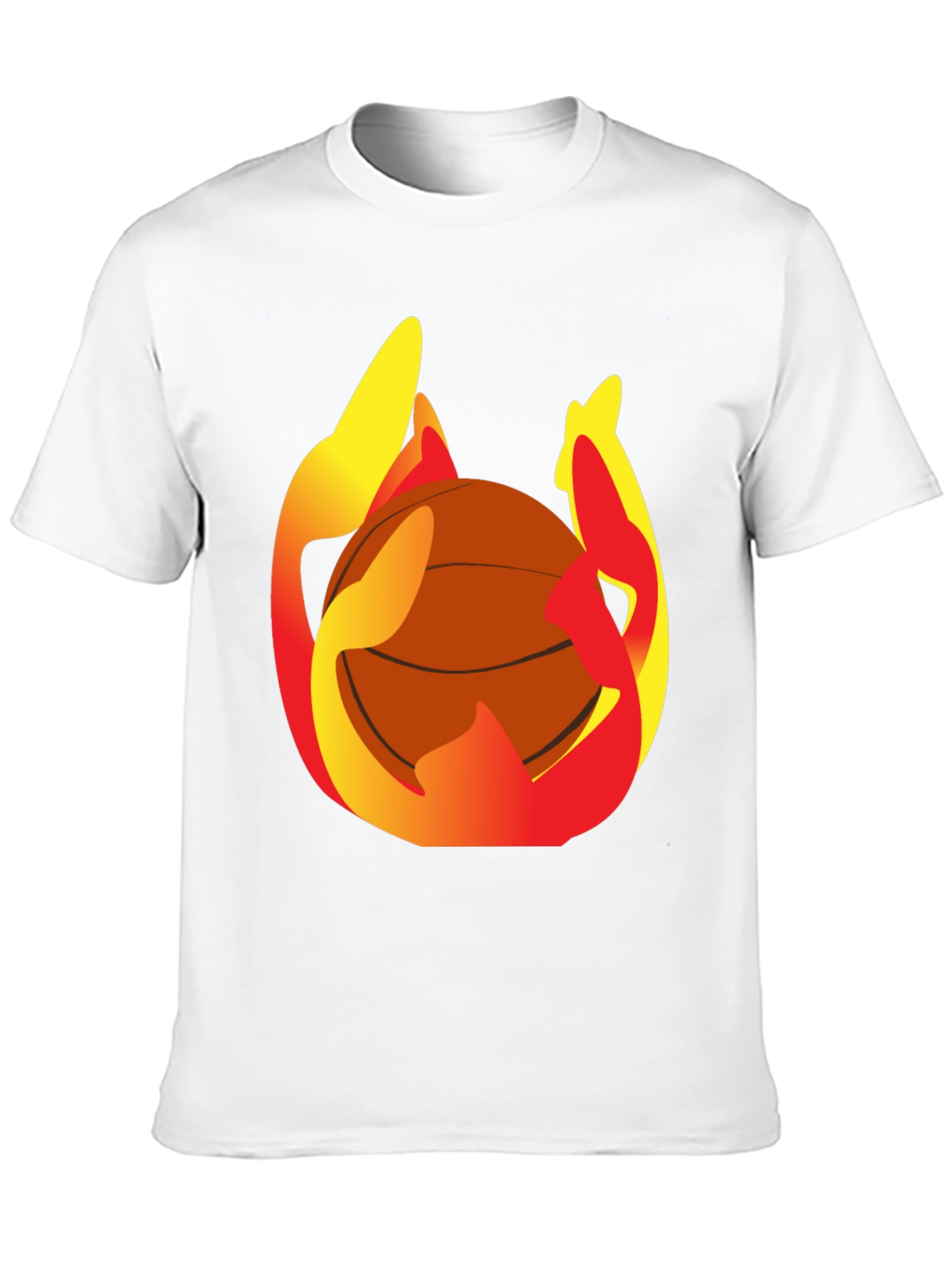 Flaming Basketball Graphic Tee - Mens Black T-Shirt